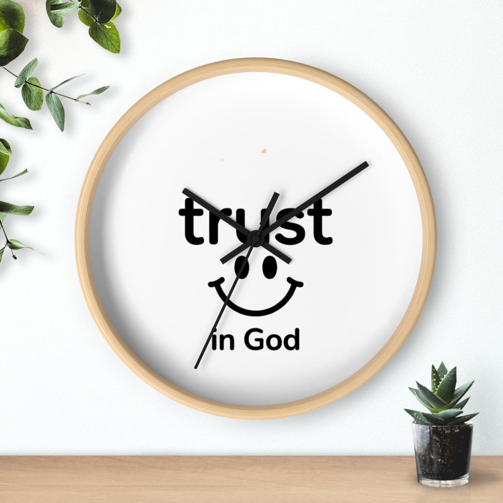 Wall Clock — "Trust in God" Smiley Faith Wall Clock