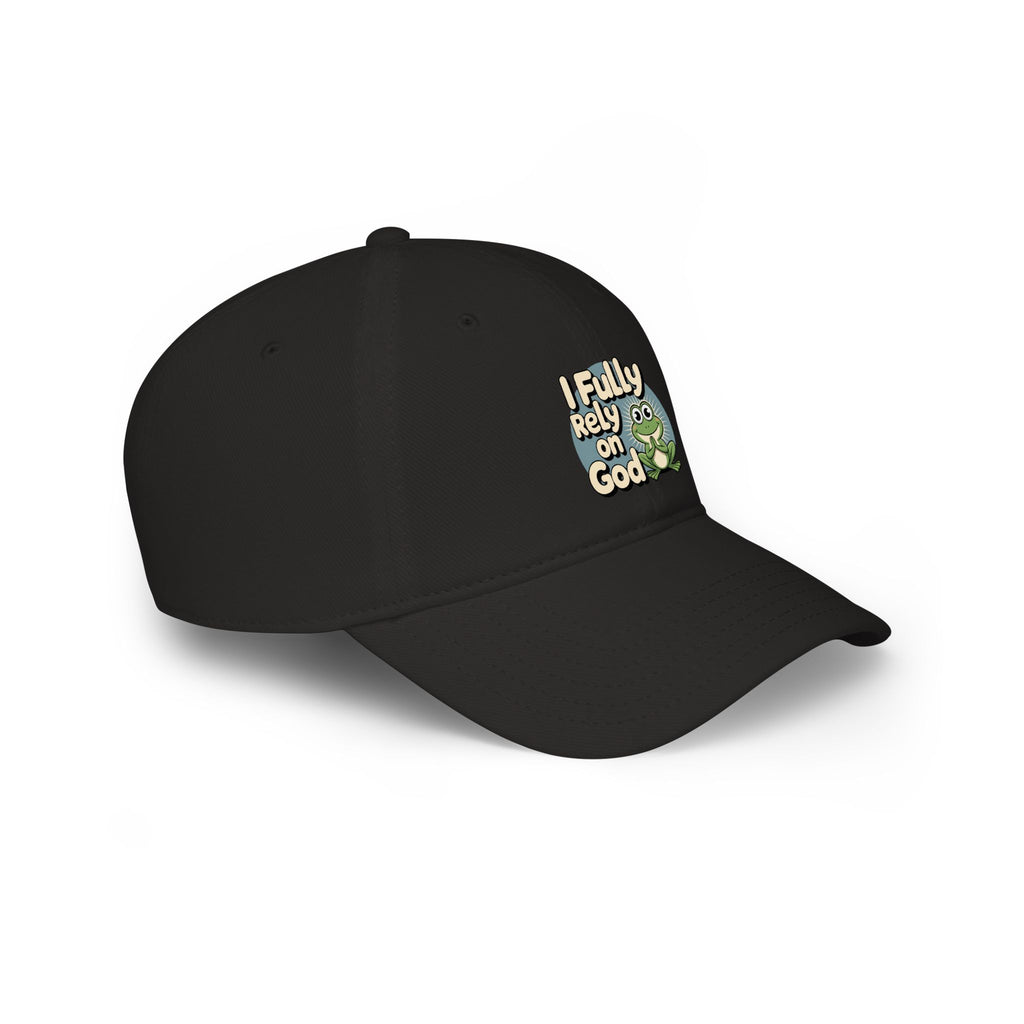 I Fully Rely on God Frog Cap - Low Profile Baseball Hat, Christian Faith Baseball Cap