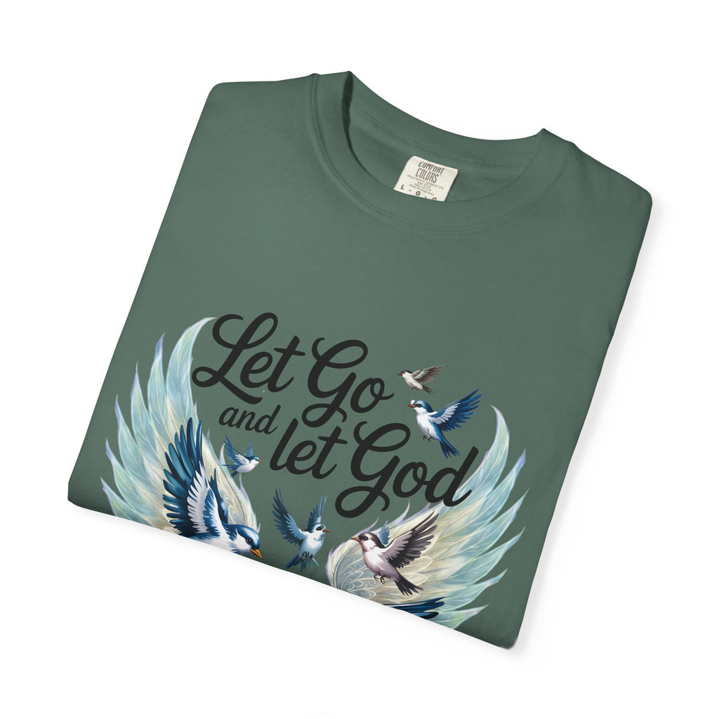 Angel Wings Graphic T-Shirt — Pastel Blue Feather Back Print