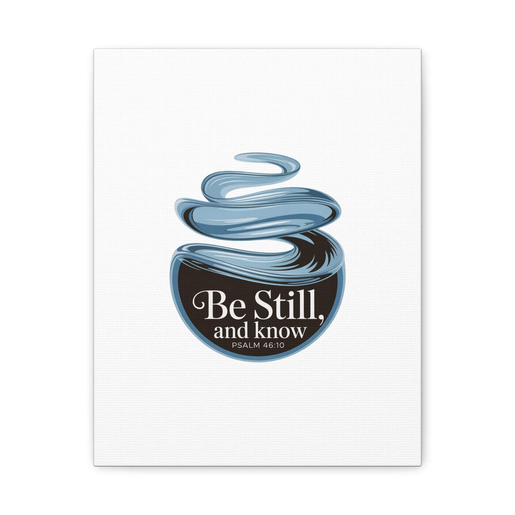 Be Still & Know Canvas Wall Art — Minimal Heart Quote Stretched Matte Canvas