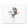 Matte Canvas Bird Wall Art — "Our Refuge & Strength" Psalm Quote