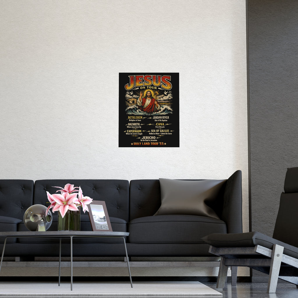 Jesus on Tour Matte Poster — Christian Map Tour Art (Places Jesus Visited)