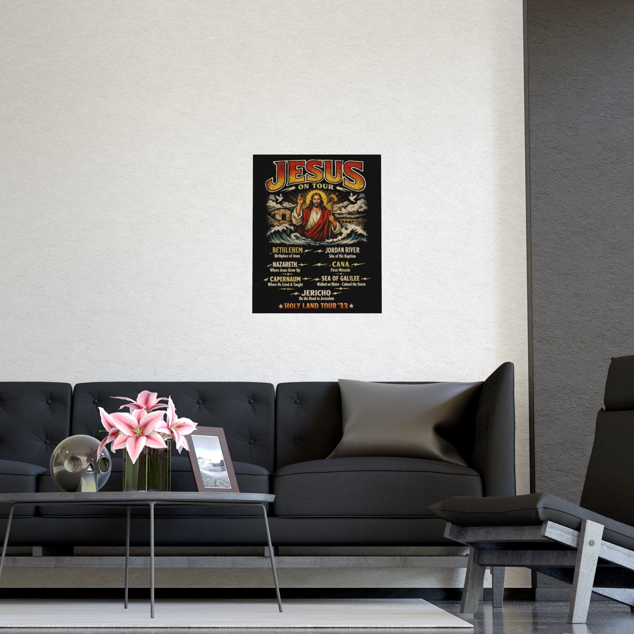 Jesus on Tour Matte Poster — Christian Map Tour Art (Places Jesus Visited)