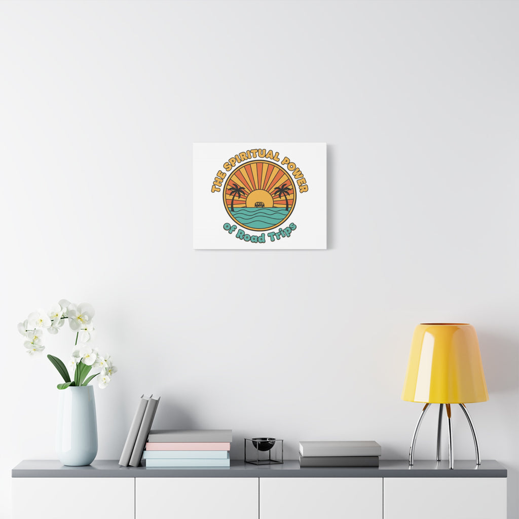 Spiritual Road Trips Canvas | 1970s Sunset Retro Palm Poster