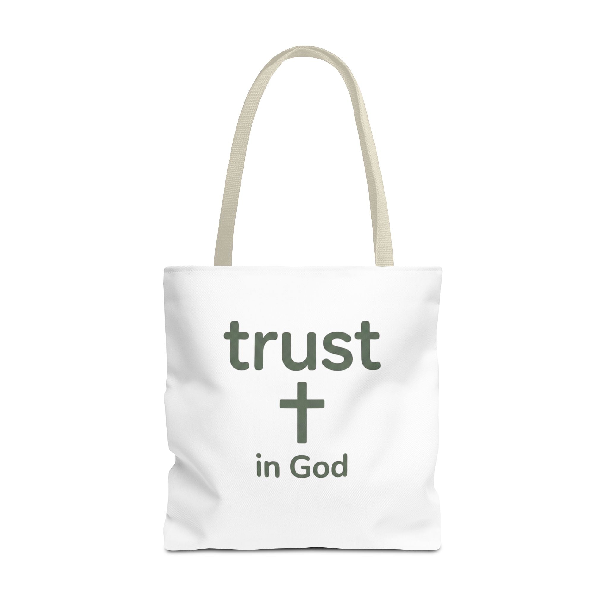 Faith Tote Bag — "Trust in God" Canvas Carryall with Cross