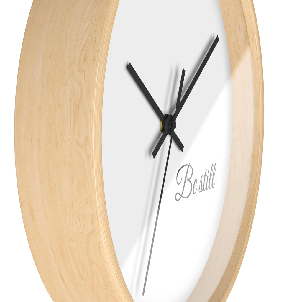 Be Still Wall Clock — Minimalist Bible Scripture Clock