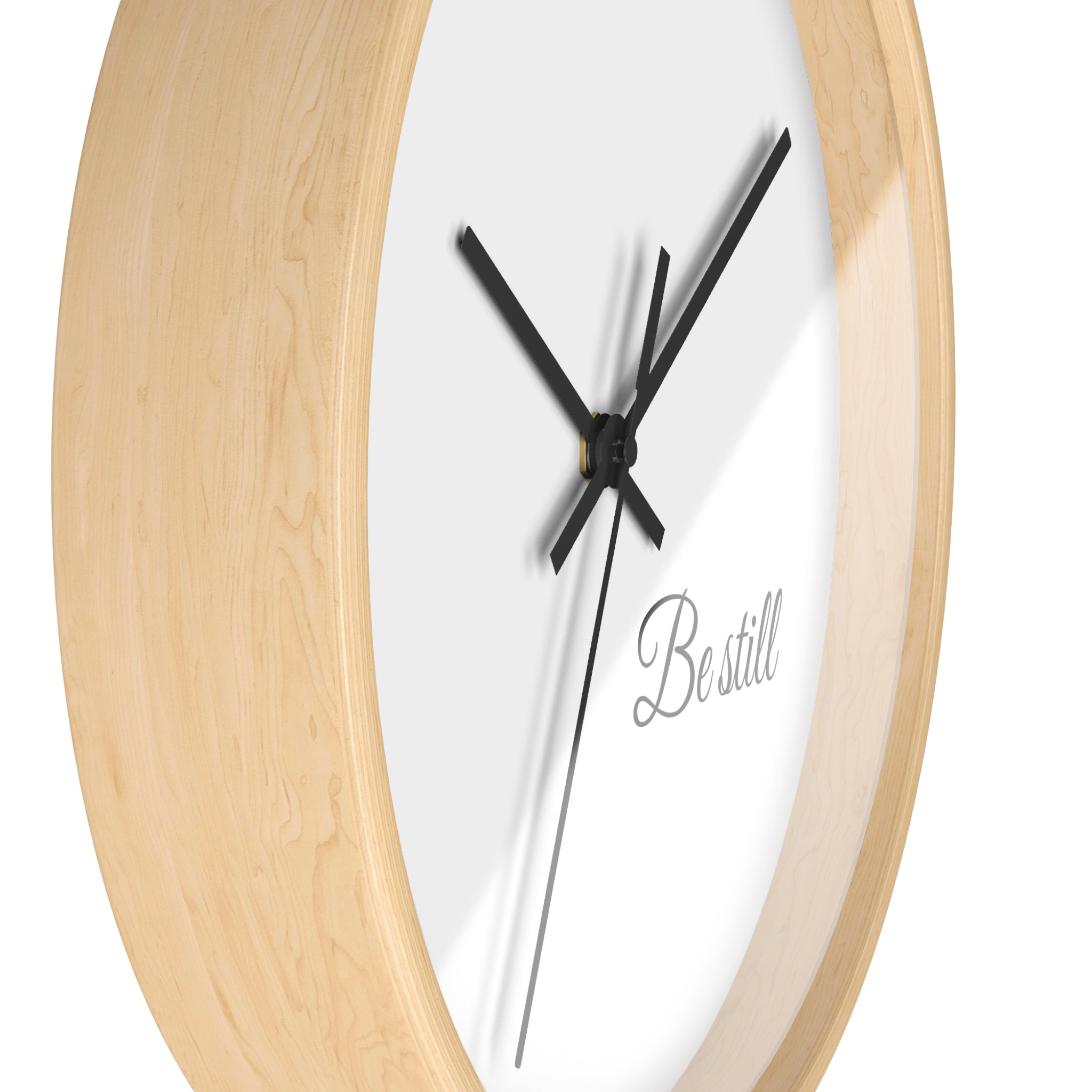 Be Still Wall Clock — Minimalist Bible Scripture Clock