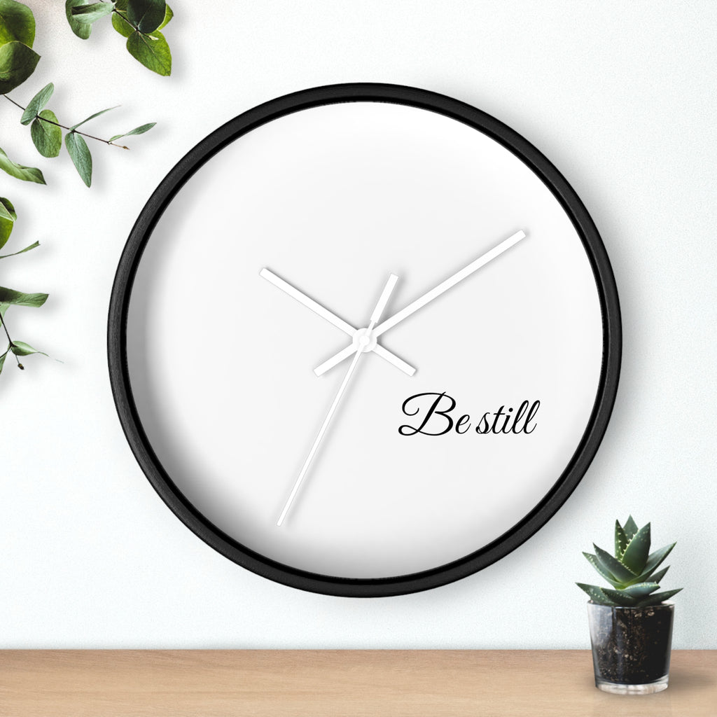 Be Still Wall Clock — Minimalist Bible Scripture Clock
