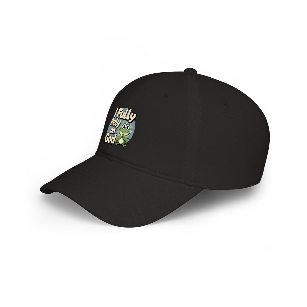 I Fully Rely on God Frog Cap - Low Profile Baseball Hat, Christian Faith Baseball Cap