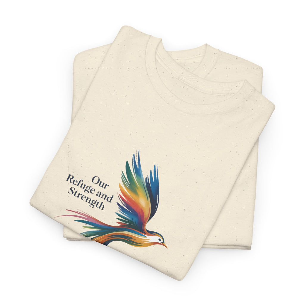 Psalm Bird Tee — "Our Refuge and Our Strength" Christian T-Shirt