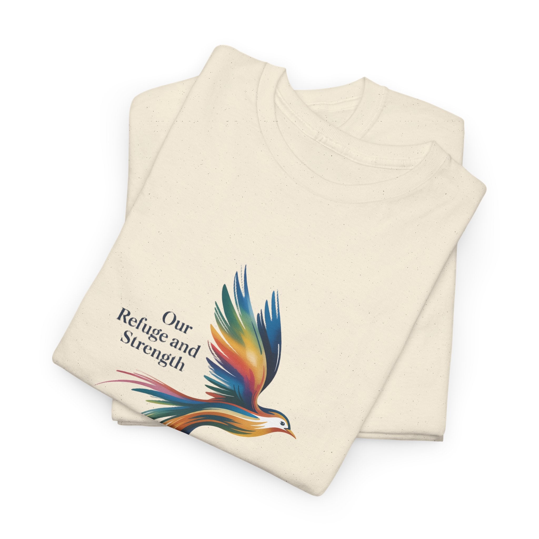Psalm Bird Tee — "Our Refuge and Our Strength" Christian T-Shirt