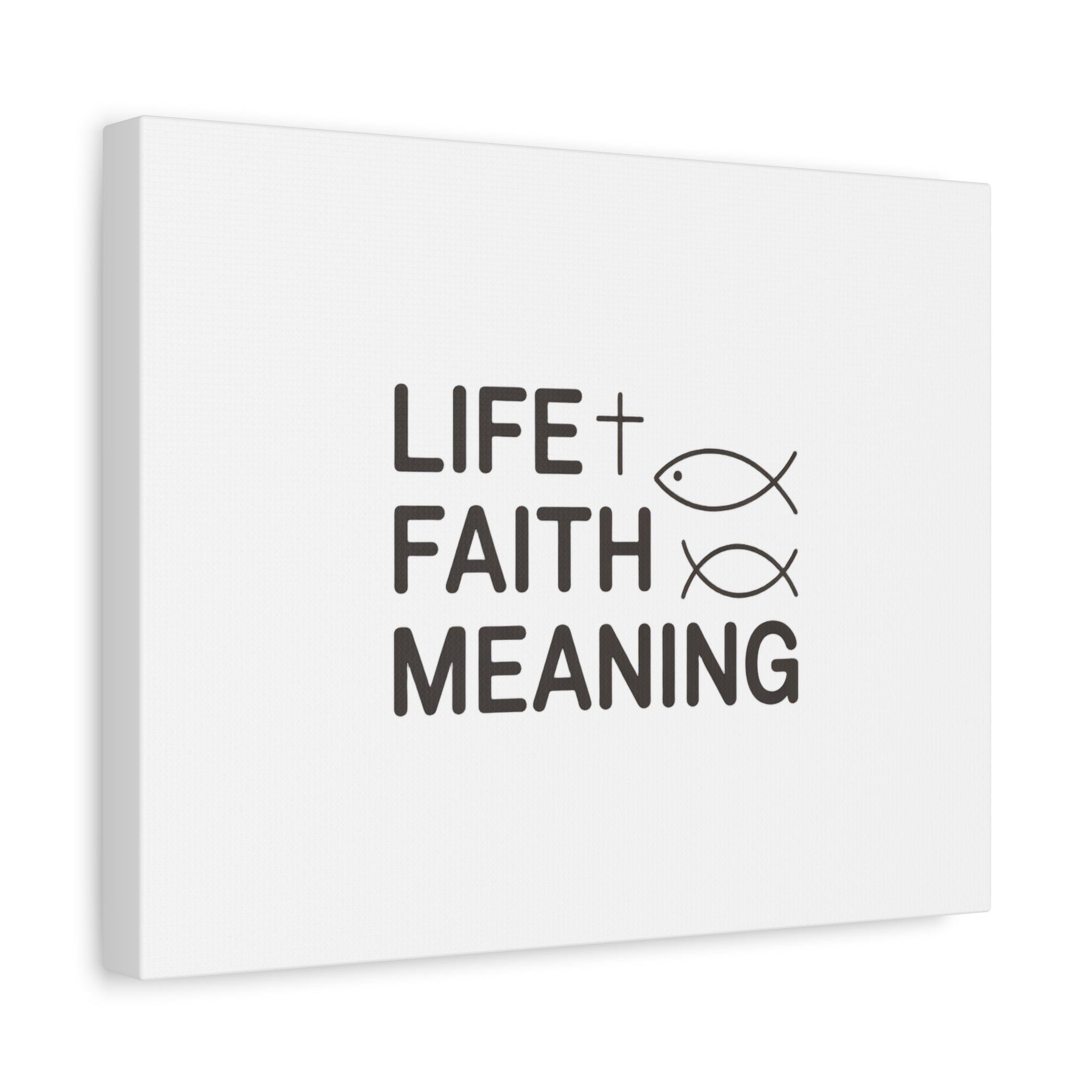 Faith Wall Canvas - "Life + Faith = Meaning" Minimal Christian Art