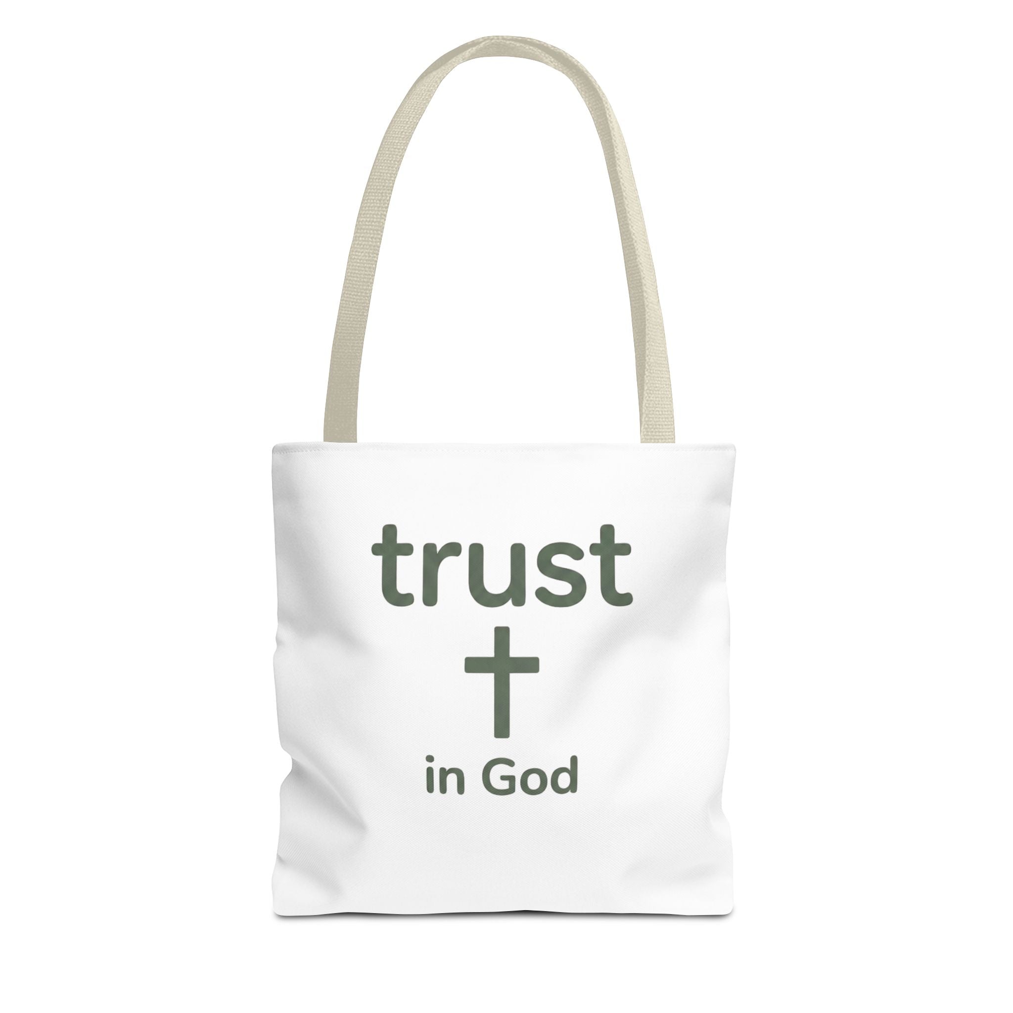 Faith Tote Bag — "Trust in God" Canvas Carryall with Cross