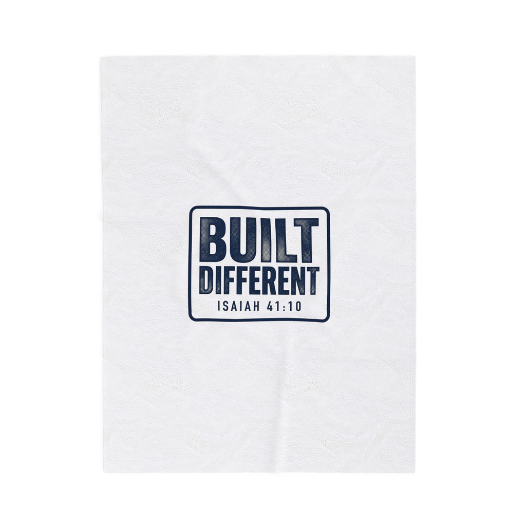 Built Different Isaiah 41:10 Velveteen Plush Blanket — Inspirational Christian Throw
