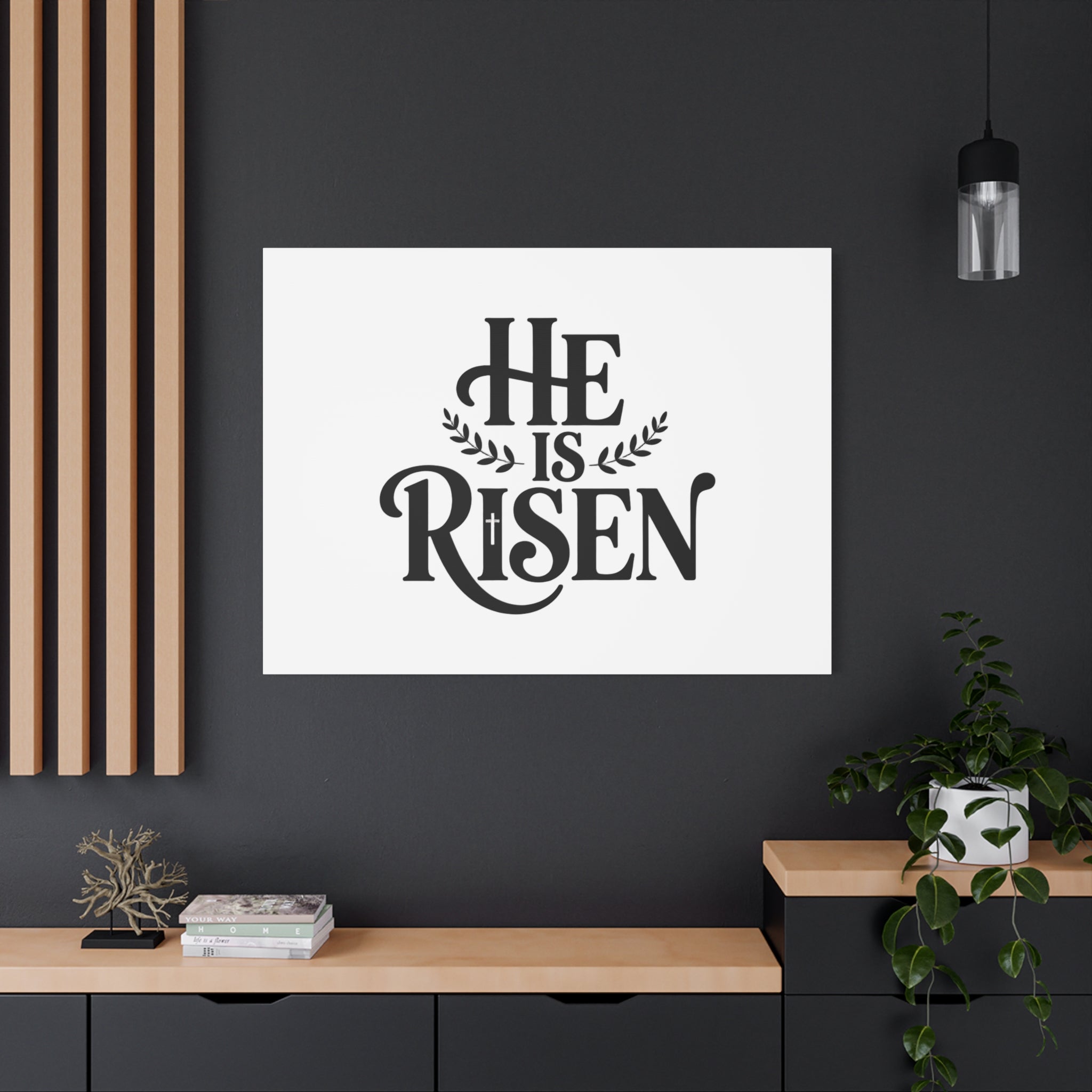 He Is Risen Canvas Print — Christian Easter Wall Art, Matte Stretched Canvas