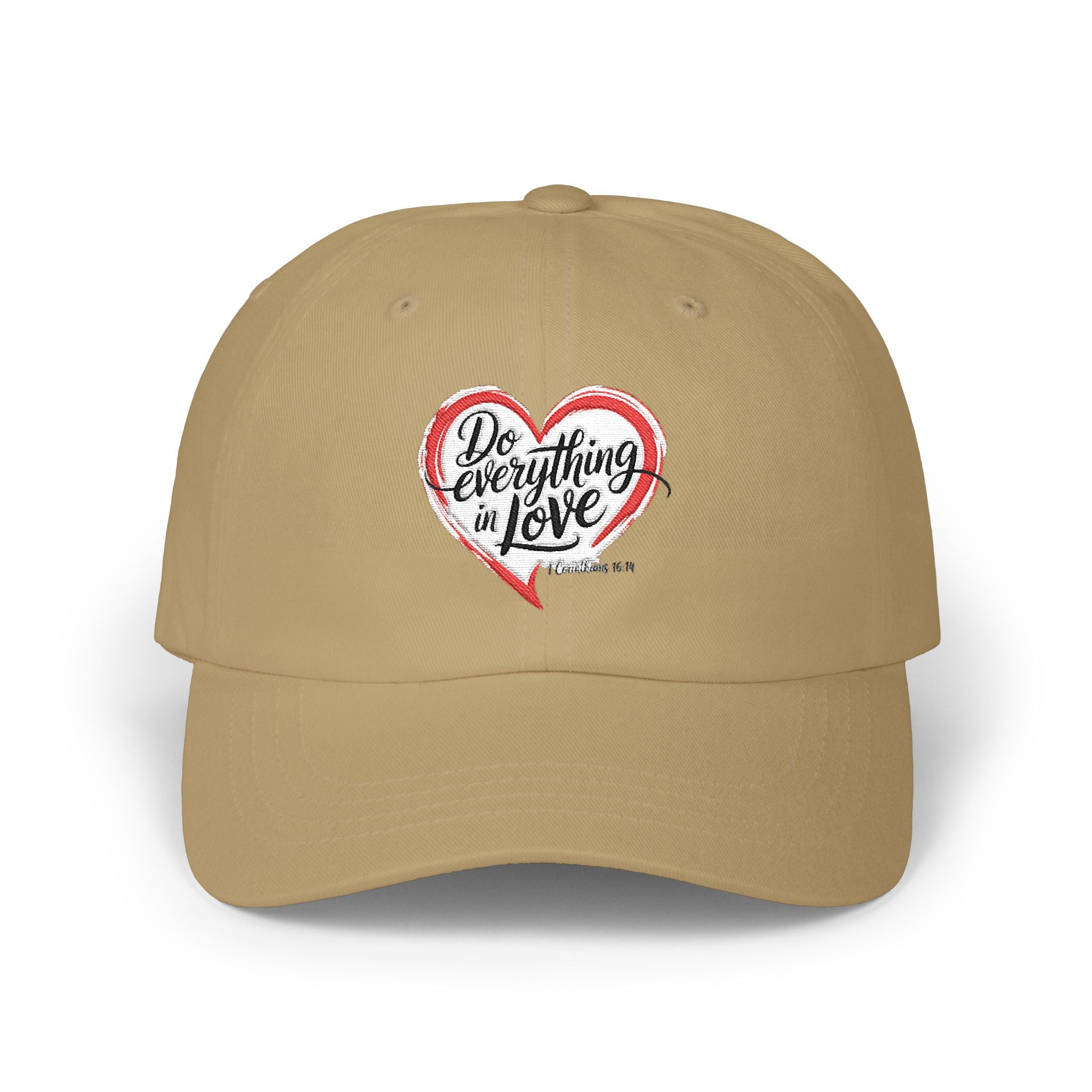 Dad Cap — 'Do Everything in Love' Heart Embroidered Baseball Hat