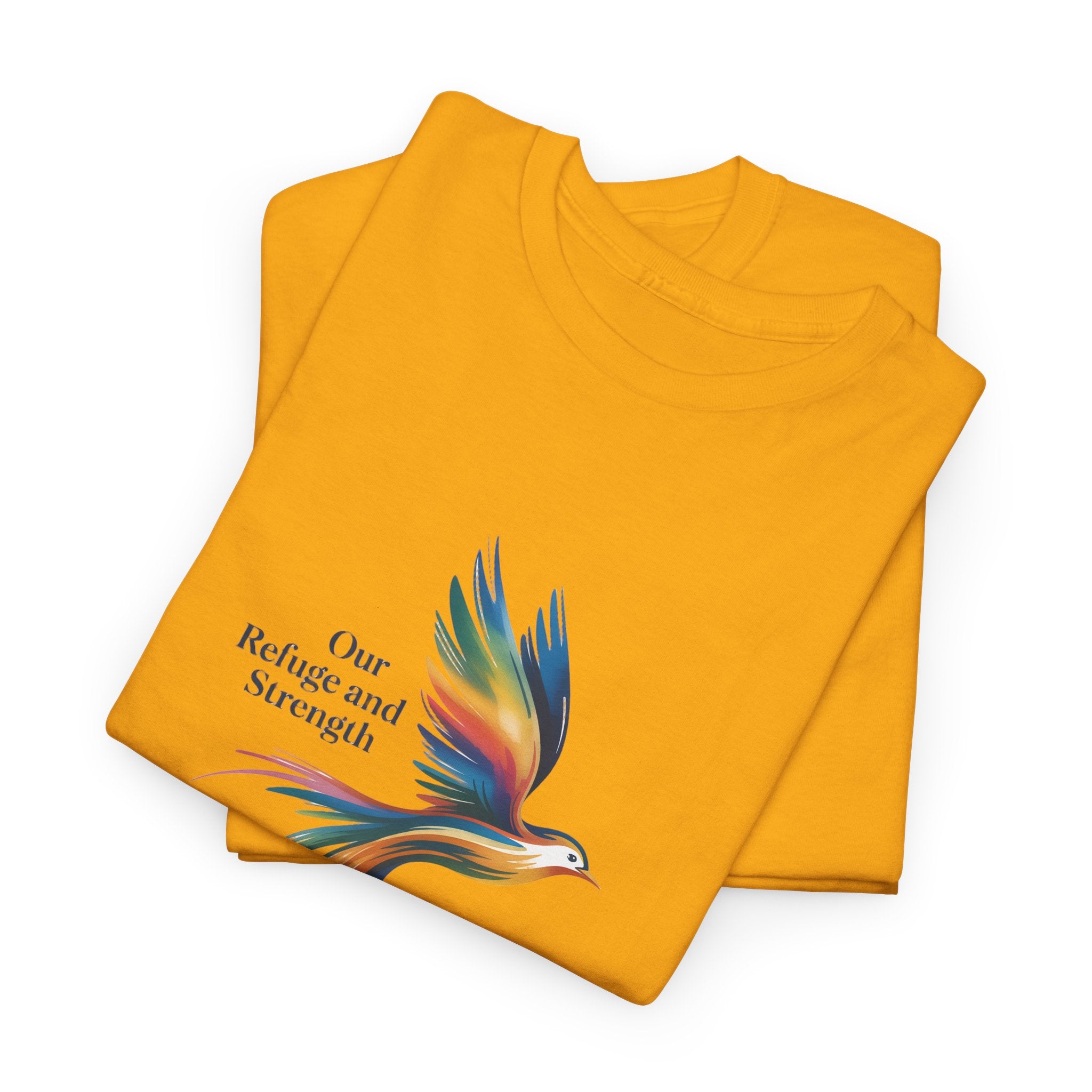 Psalm Bird Tee — "Our Refuge and Our Strength" Christian T-Shirt
