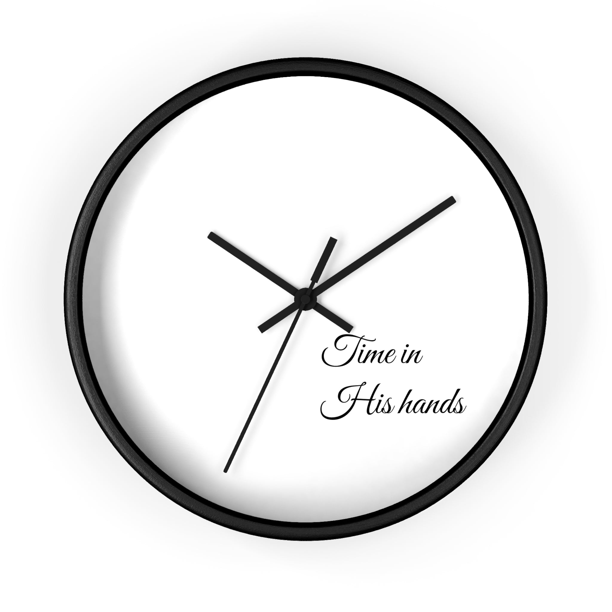 “Time in His hands” Wall Clock — Minimalist Bible Scripture Clock