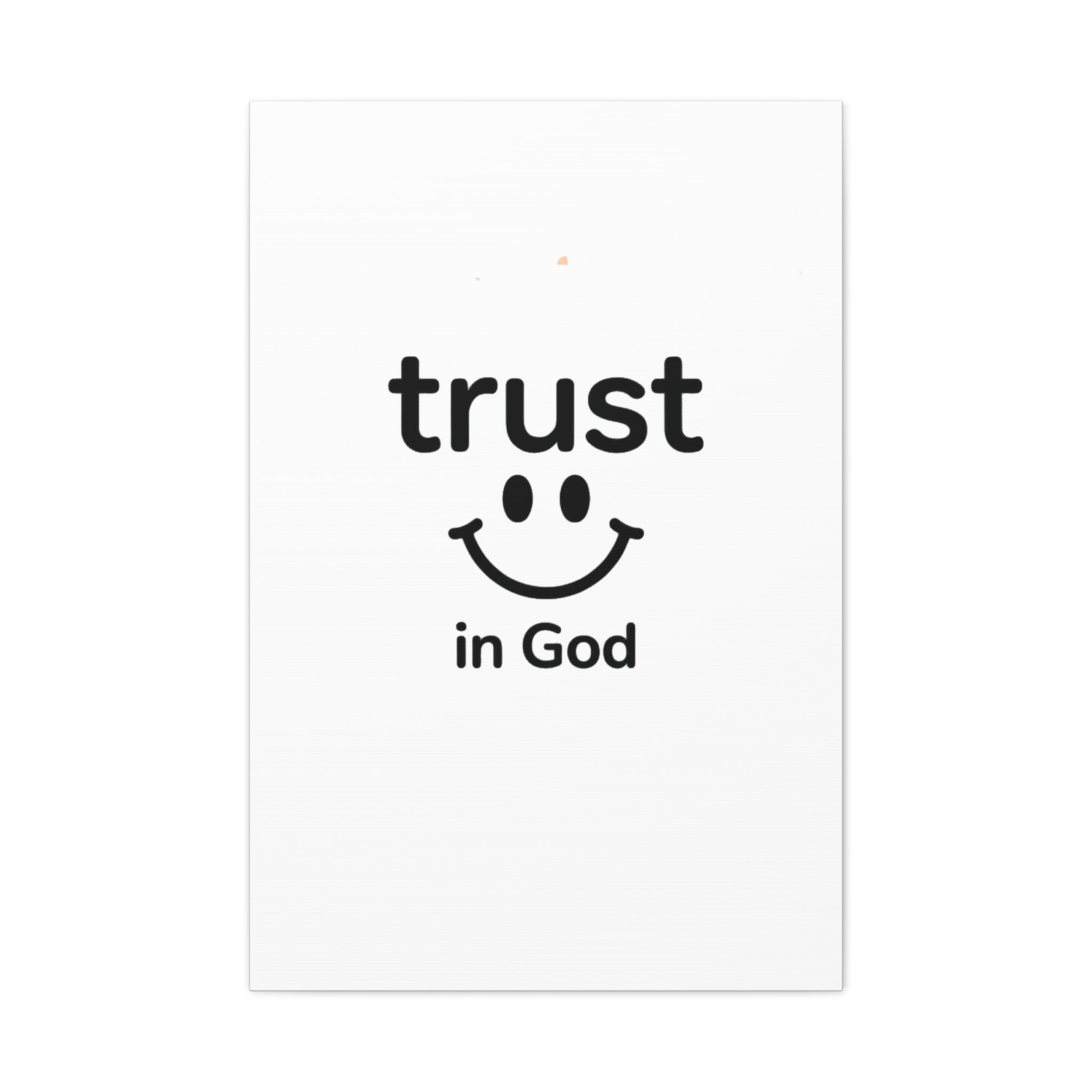 Trust in God Canvas Wall Art — Minimal Heart Quote Stretched Matte Canvas
