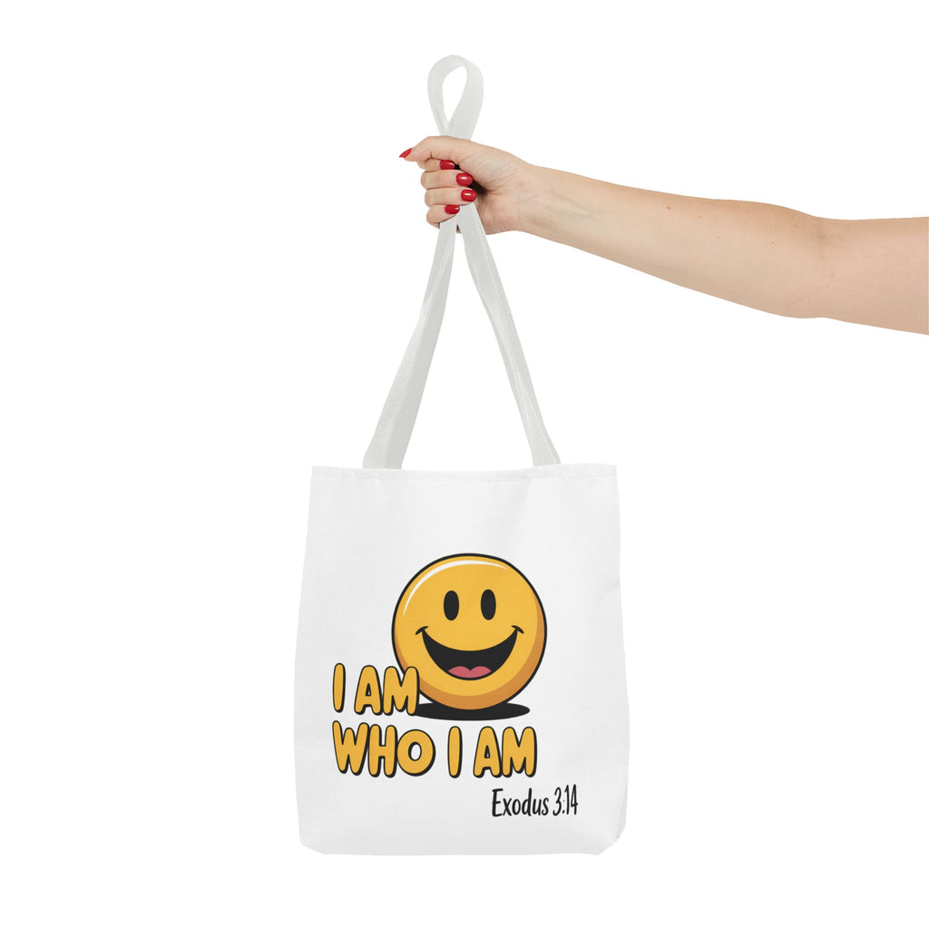 I Am Who I Am Tote Bag – Smiley Faith Design (Exodus 3:14)