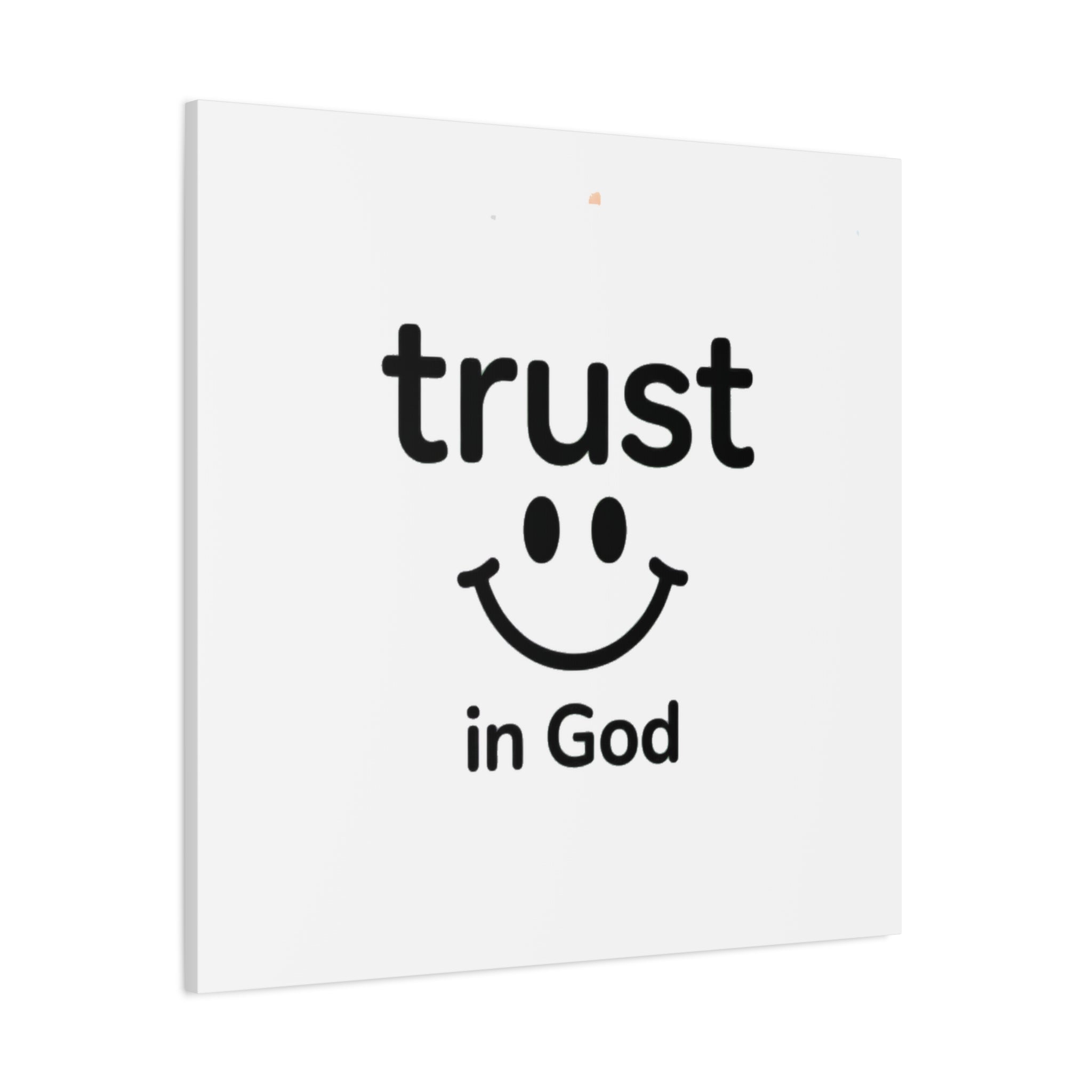 Trust in God Canvas Wall Art — Minimal Heart Quote Stretched Matte Canvas