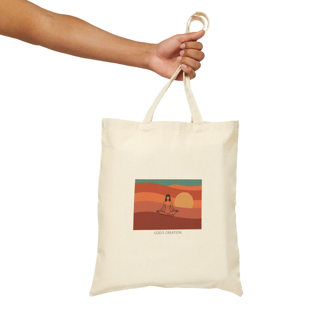 God´s Creation Desert Sunset Minimalist Tote | Southwestern mesa, adobe-inspired neutral art