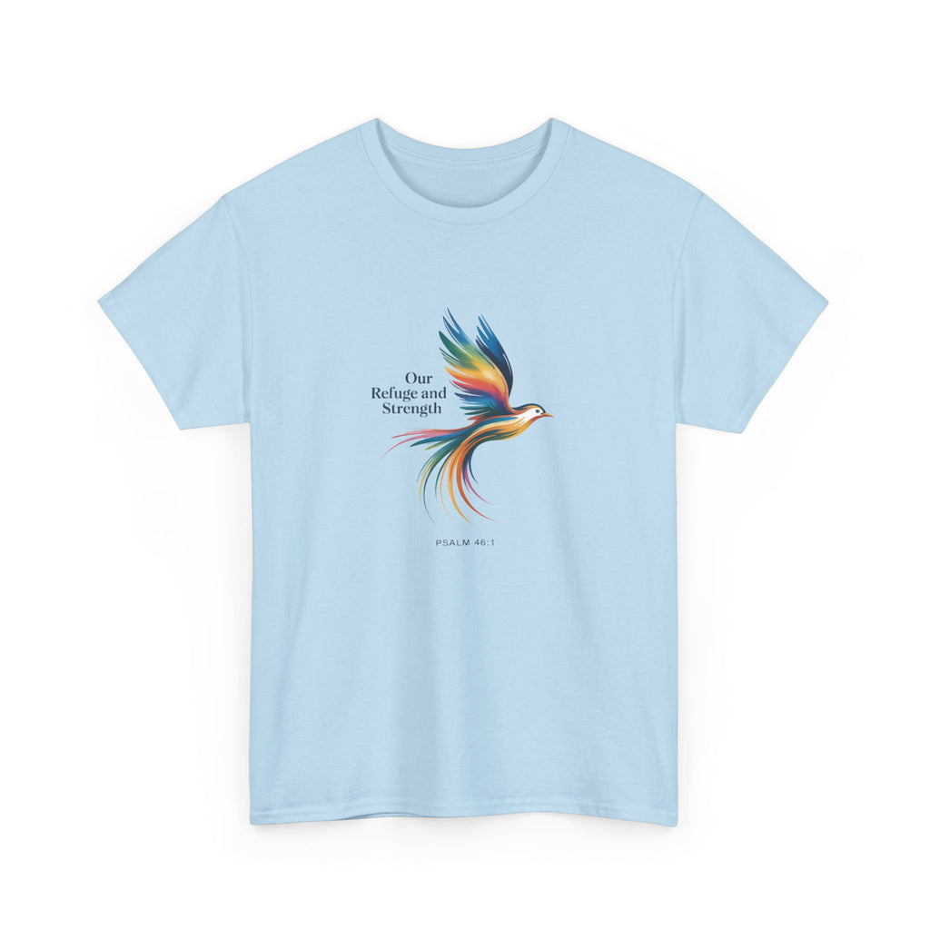 Psalm Bird Tee — "Our Refuge and Our Strength" Christian T-Shirt