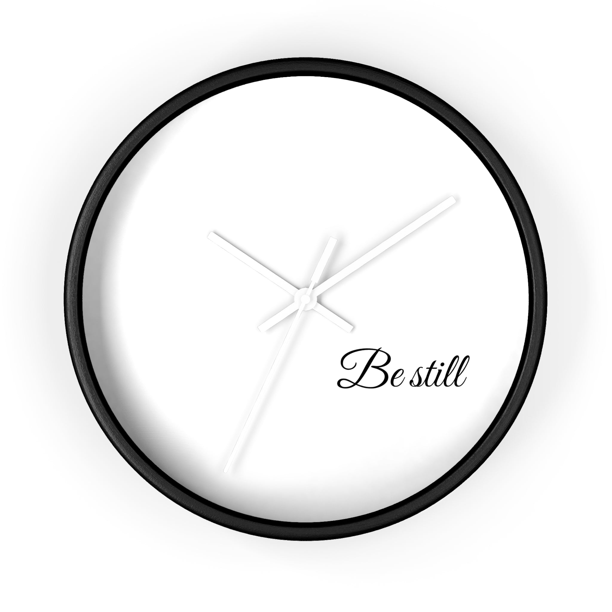 Be Still Wall Clock — Minimalist Bible Scripture Clock