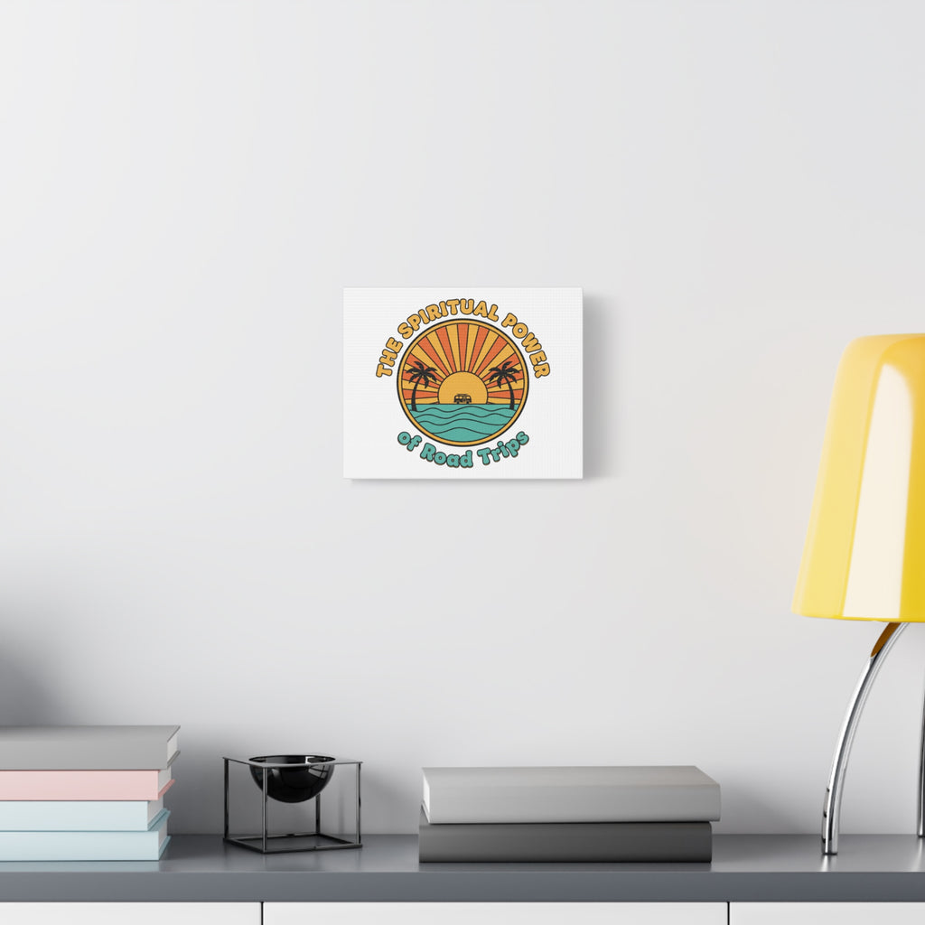 Spiritual Road Trips Canvas | 1970s Sunset Retro Palm Poster