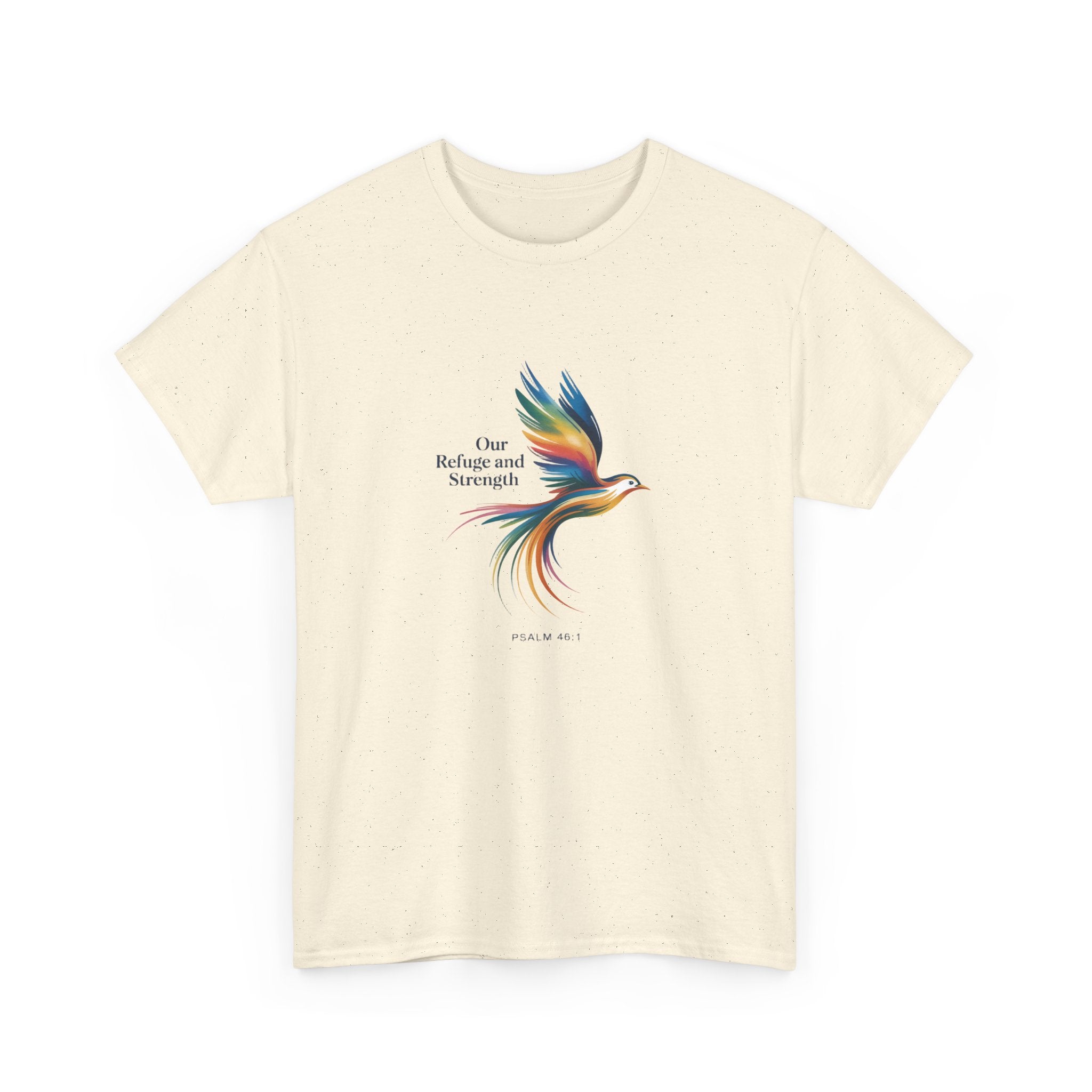 Psalm Bird Tee — "Our Refuge and Our Strength" Christian T-Shirt