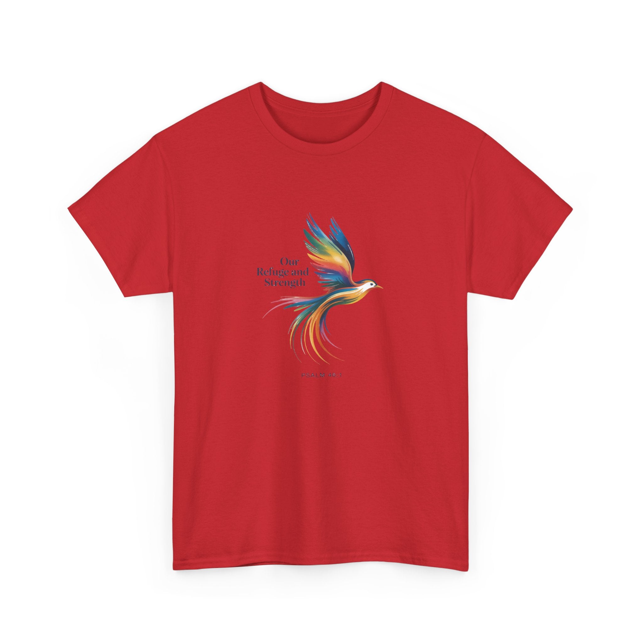 Psalm Bird Tee — "Our Refuge and Our Strength" Christian T-Shirt