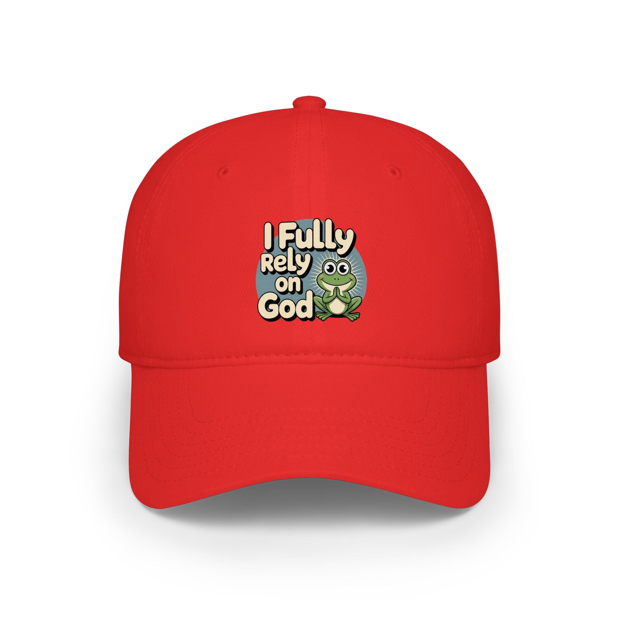 I Fully Rely on God Frog Cap - Low Profile Baseball Hat, Christian Faith Baseball Cap