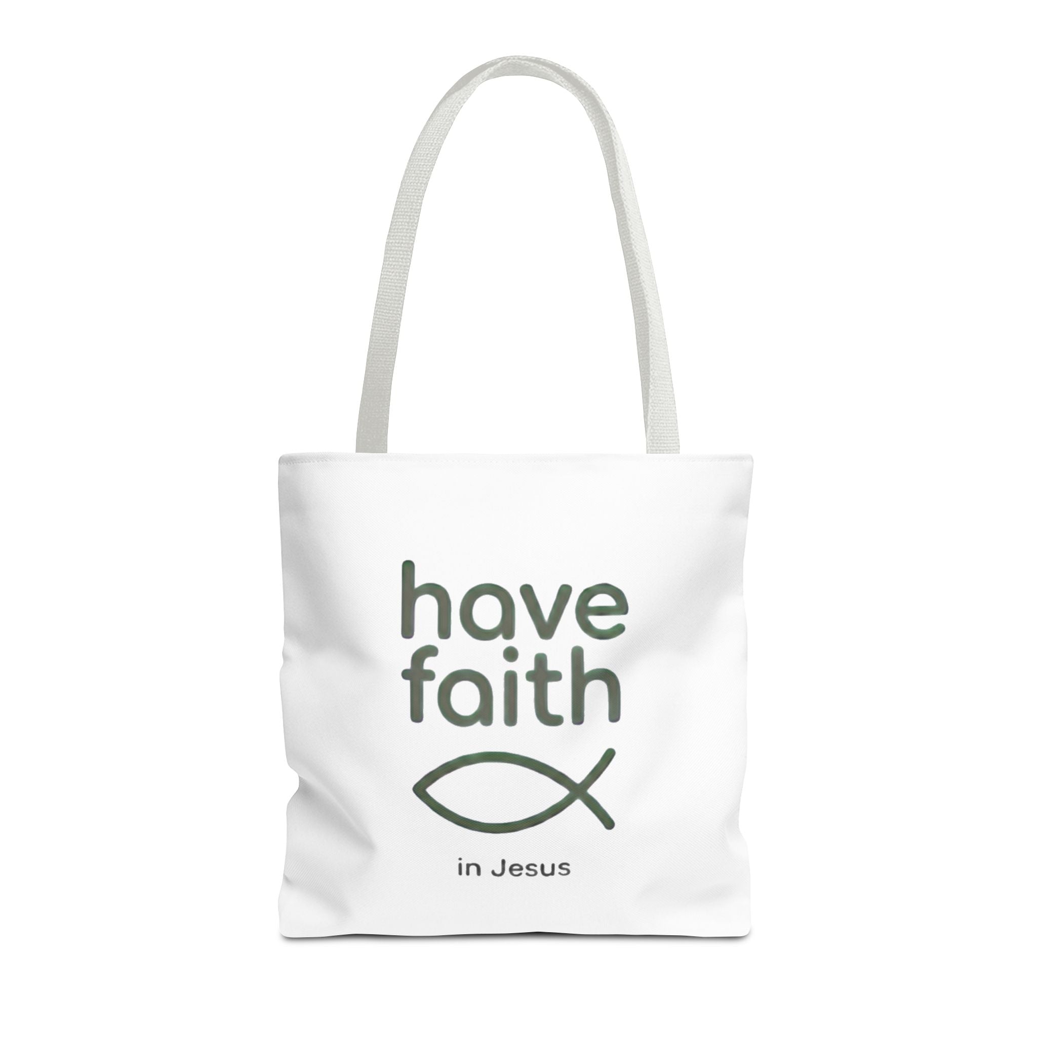 Have Faith in Jesus Tote Bag — Christian Fish Symbol Canvas Tote