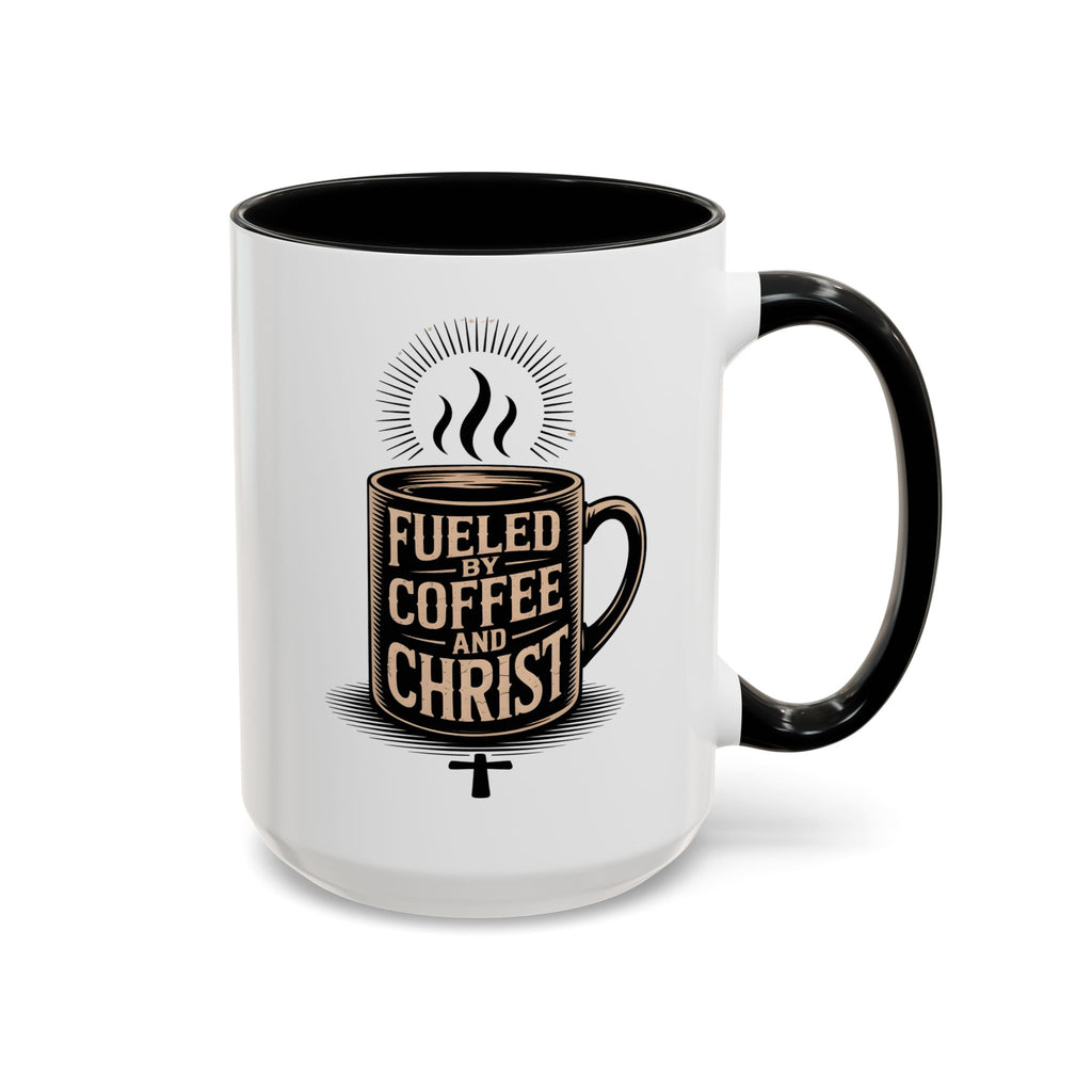 Fueled by Coffee and Christ Mug — Two-Tone 11oz