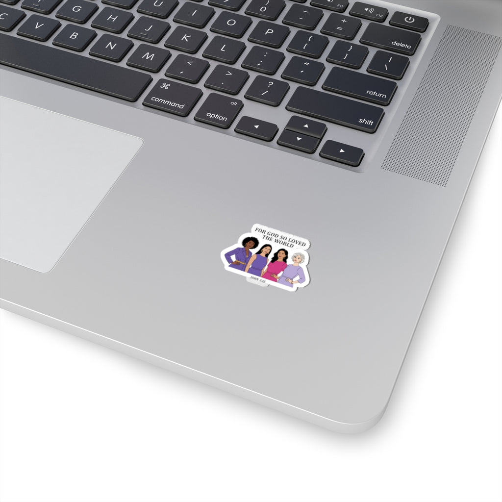 For God So Loved the World Cut Sticker | IWD feminist slogan, equality design