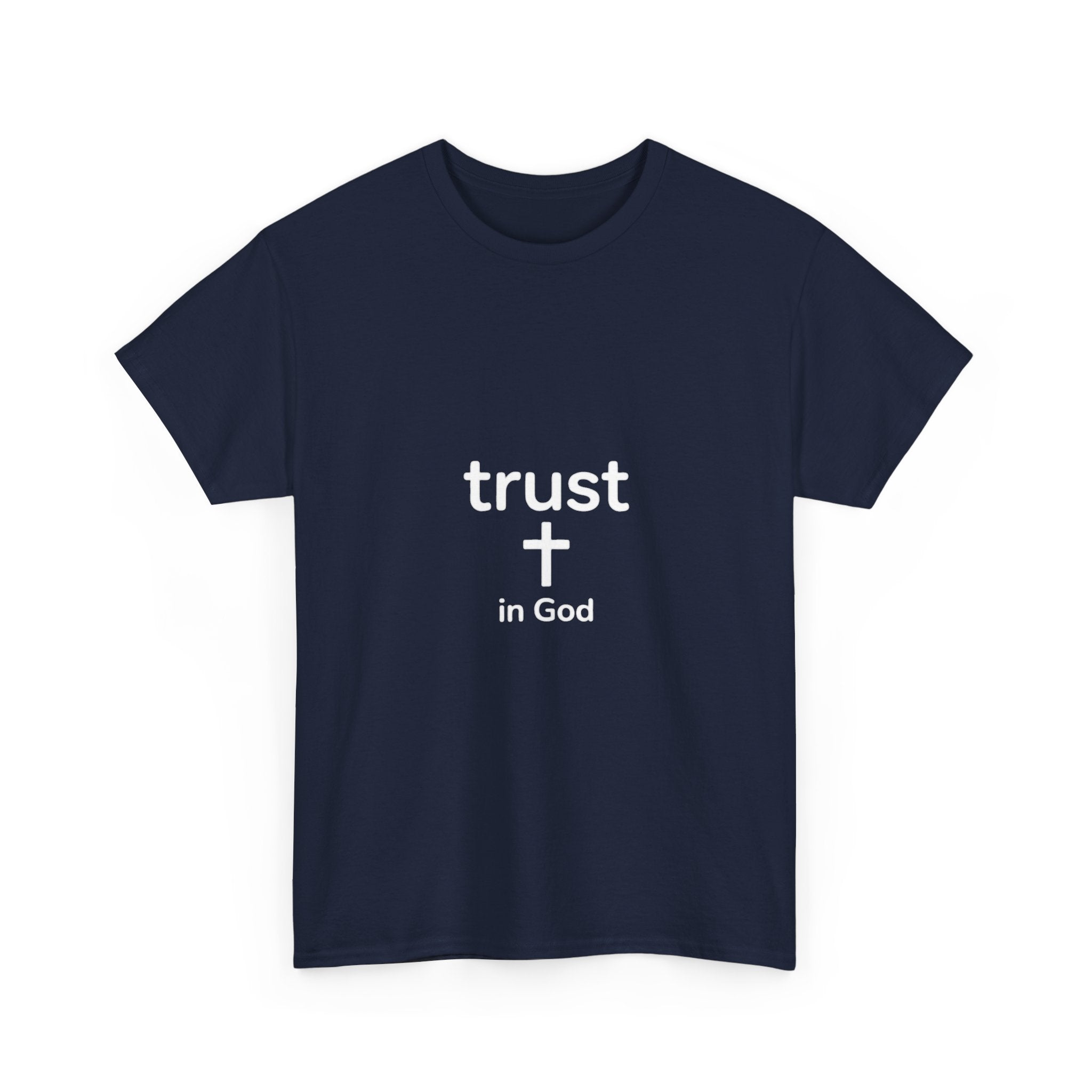 Trust in God Minimalist Cross Tee — Christian Faith T-Shirt