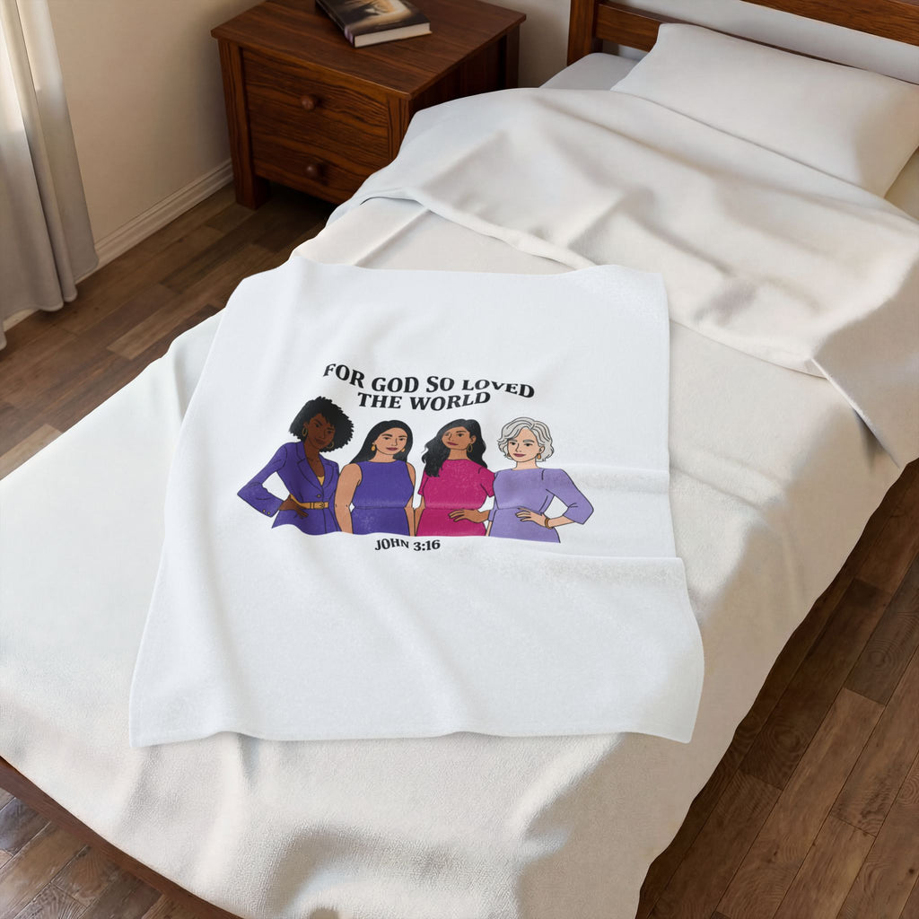 For God So Loved The World Blanket | IWD Feminist Empowerment, Equality Design