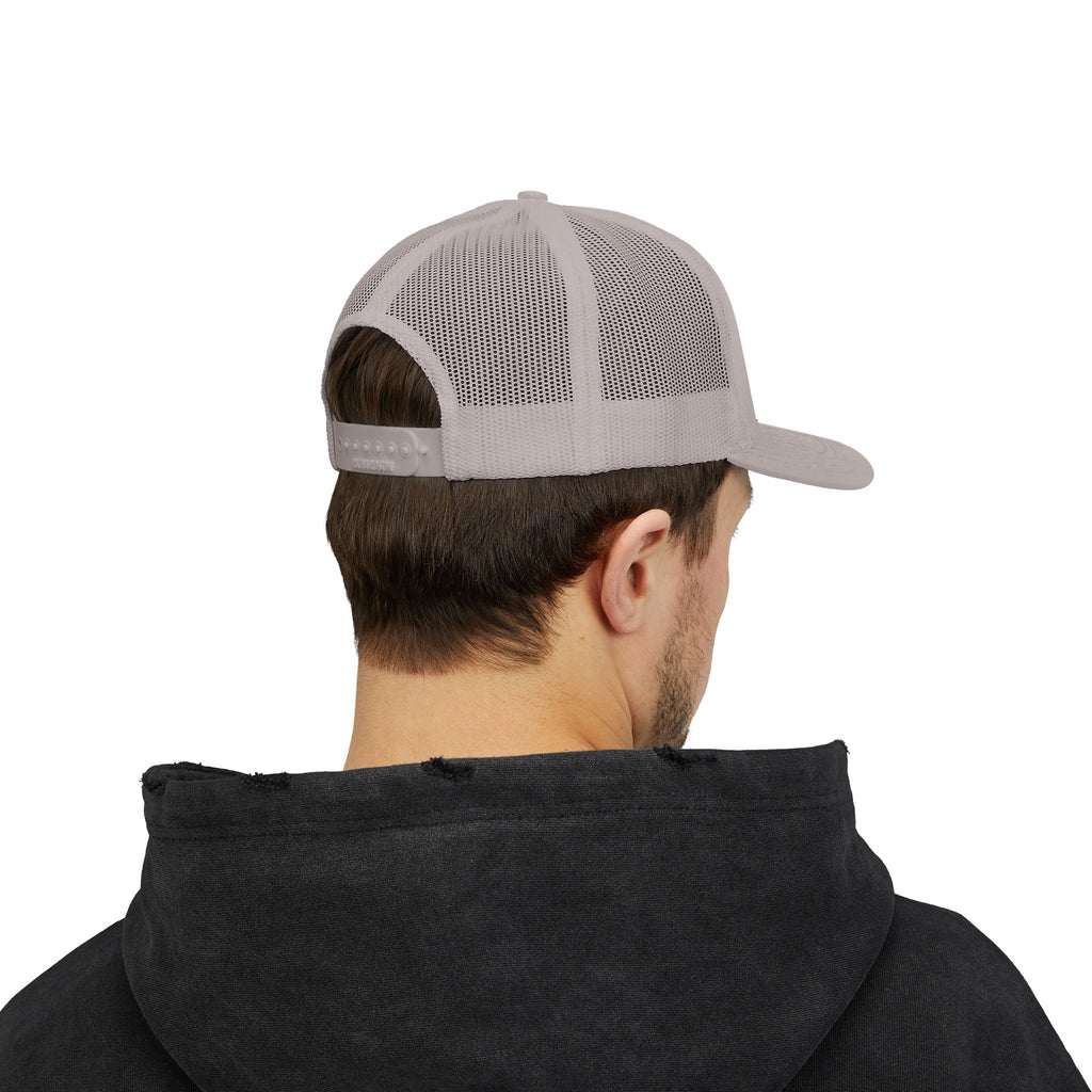 Be Nice Smiley Snapback Trucker Cap — Positive Message Mesh Hat
