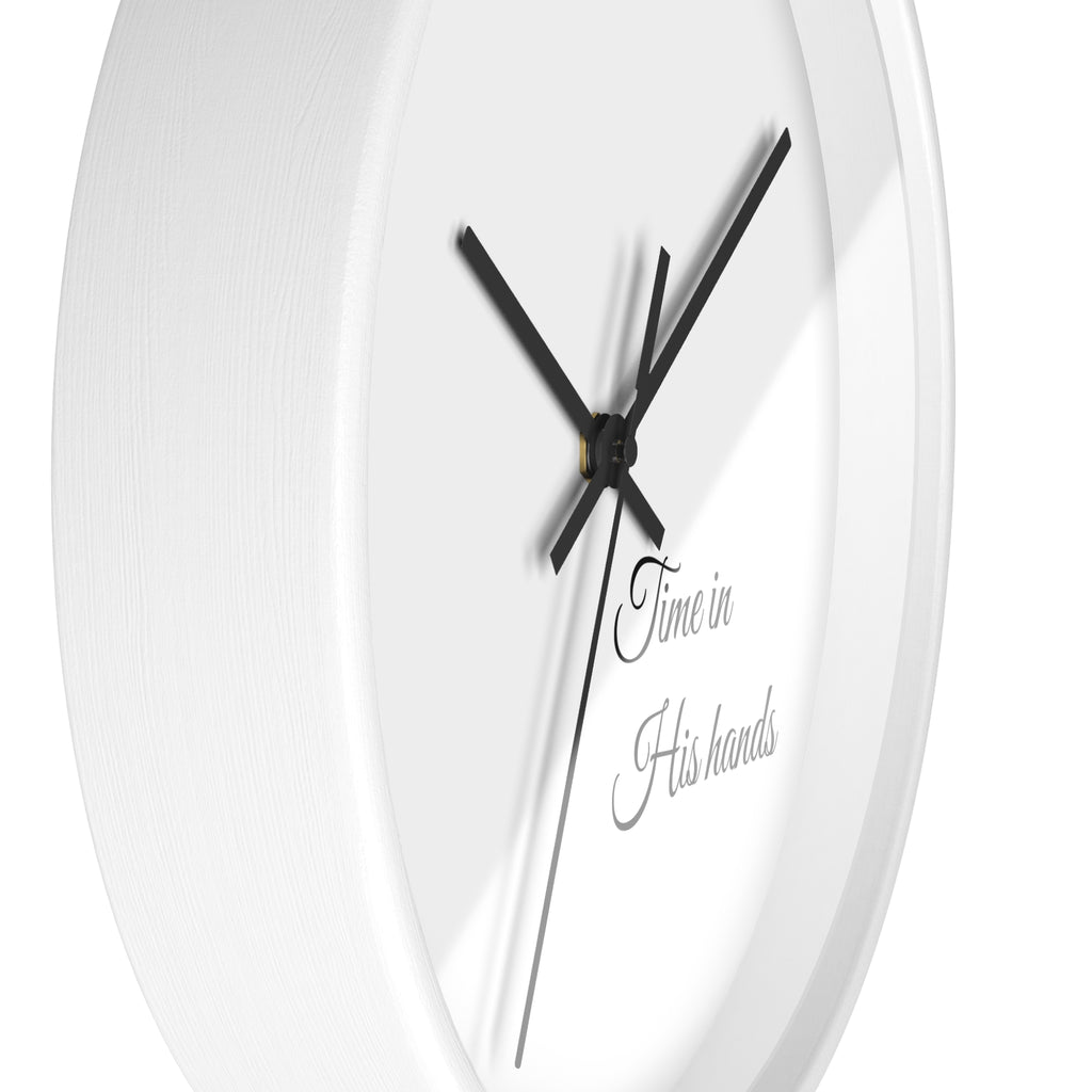 “Time in His hands” Wall Clock — Minimalist Bible Scripture Clock