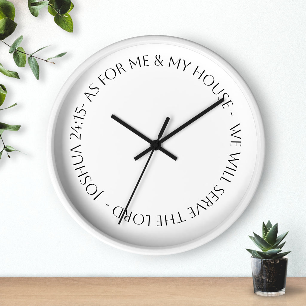 Wall Clock — Joshua 24:15 Scripture Decorative Wall Clock