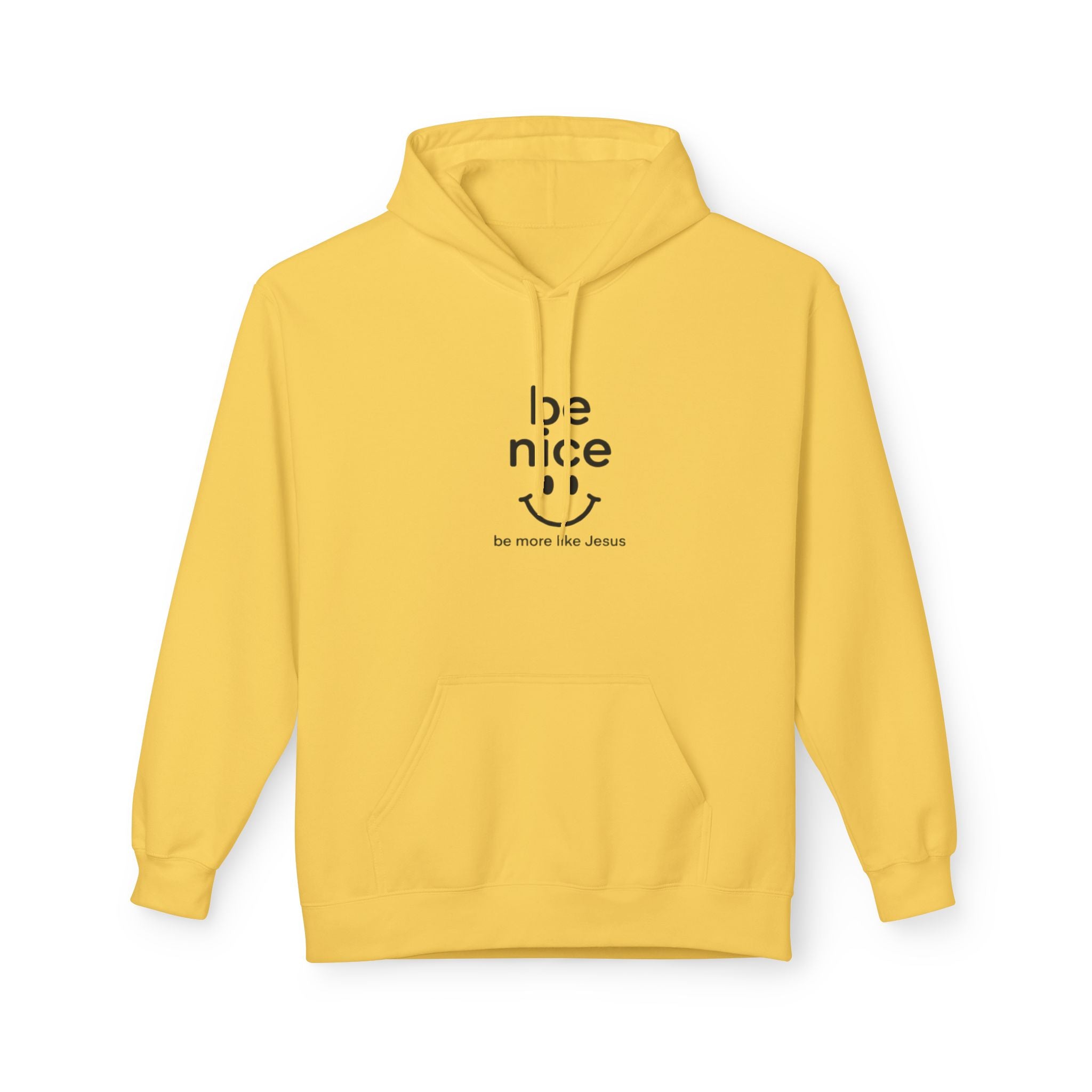 Be Nice' Minimal Smiley Hoodie — Casual Positive Message Pullover