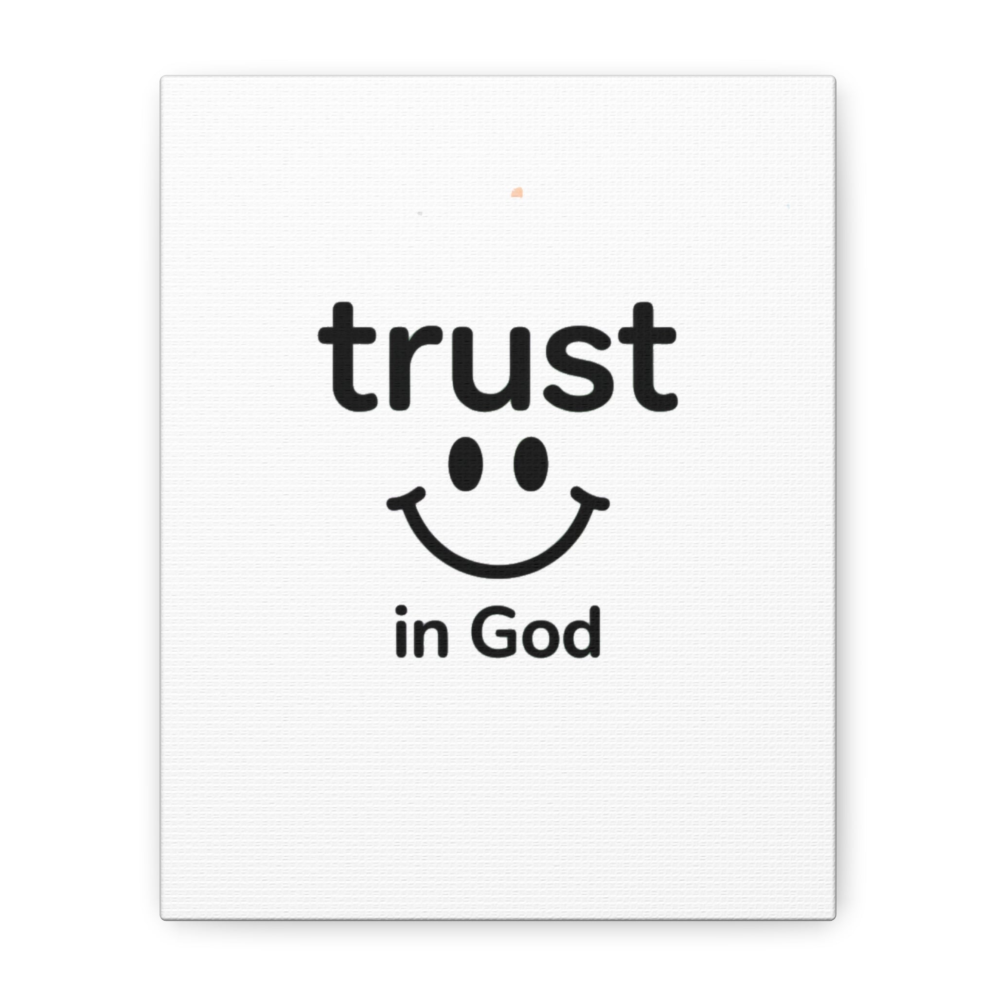 Trust in God Canvas Wall Art — Minimal Heart Quote Stretched Matte Canvas