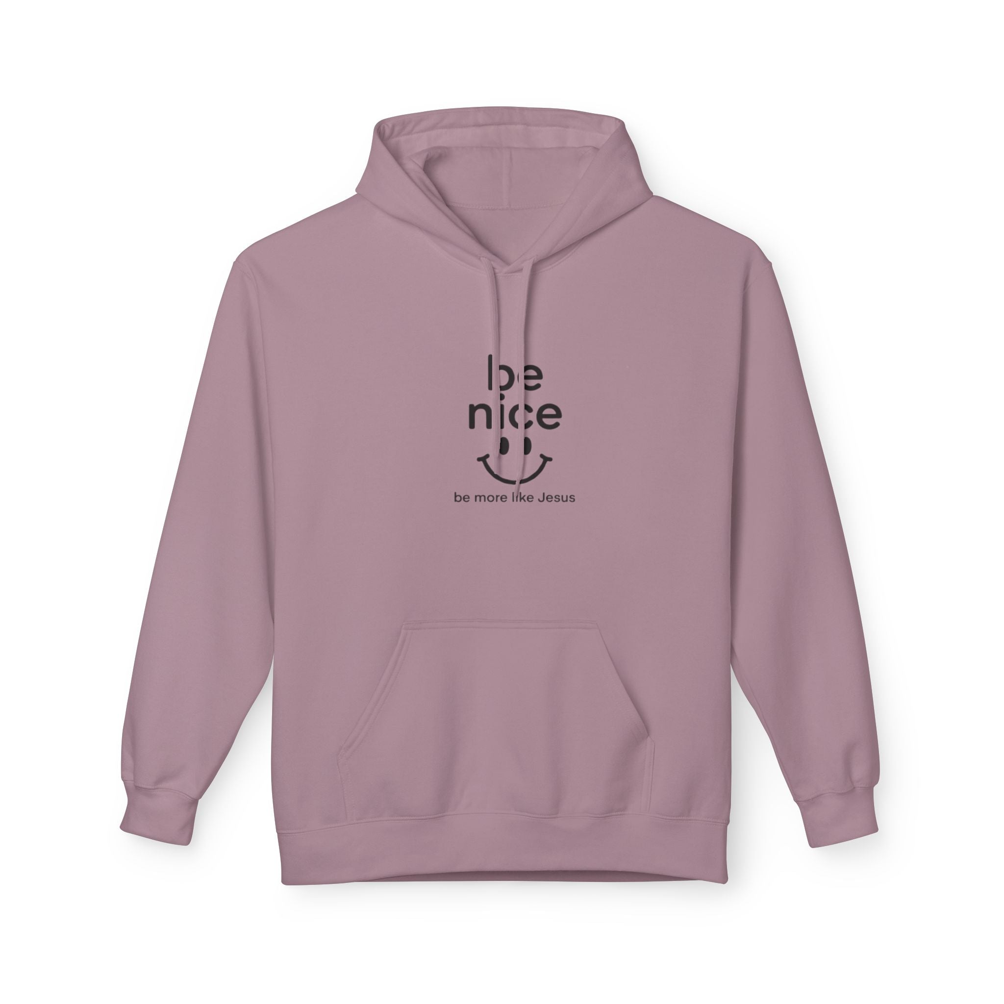 Be Nice' Minimal Smiley Hoodie — Casual Positive Message Pullover