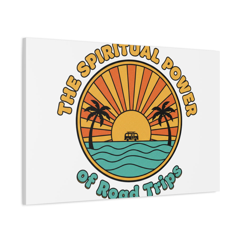 Spiritual Road Trips Canvas | 1970s Sunset Retro Palm Poster