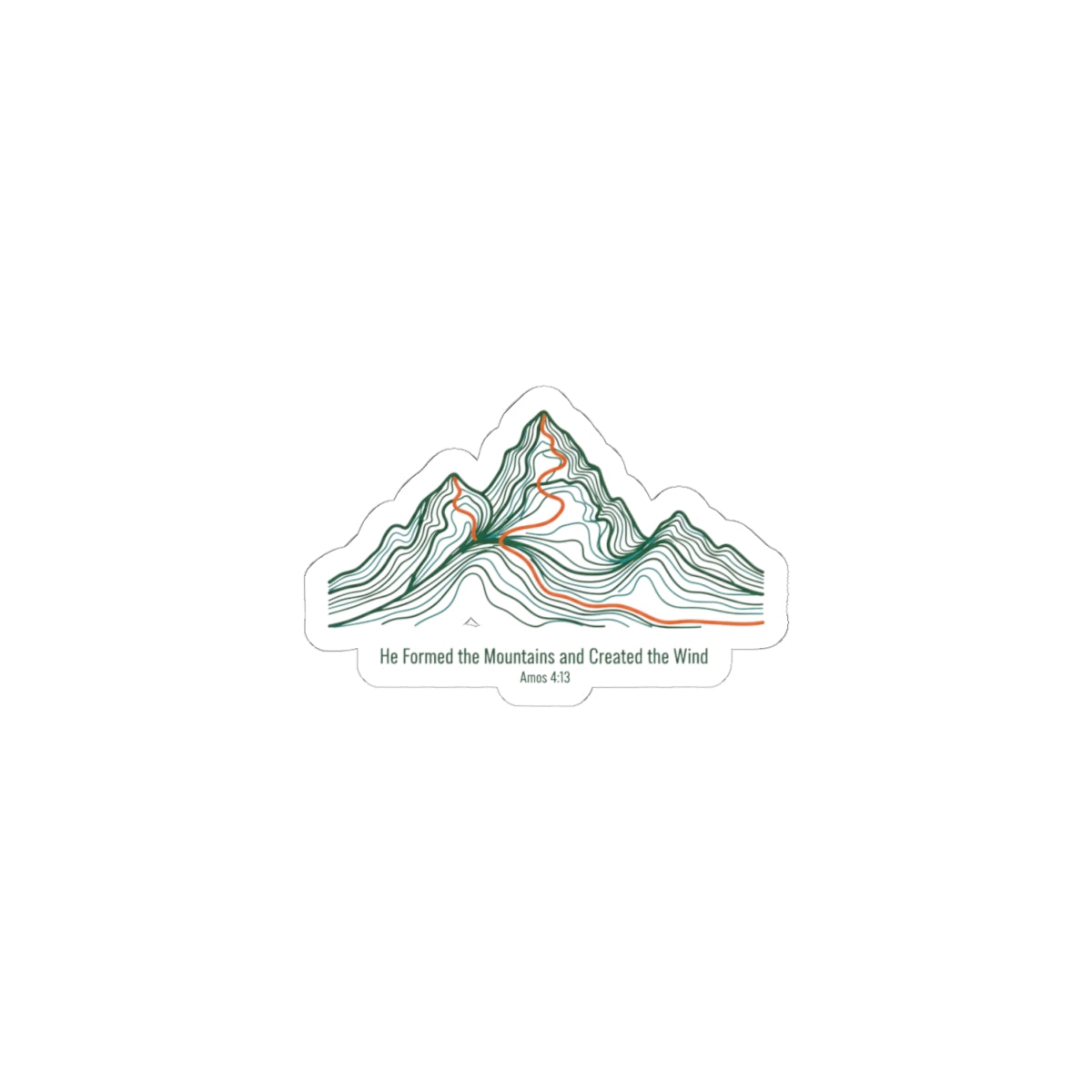 Contour Mountain Topo Sticker | topographic map print, contour line design
