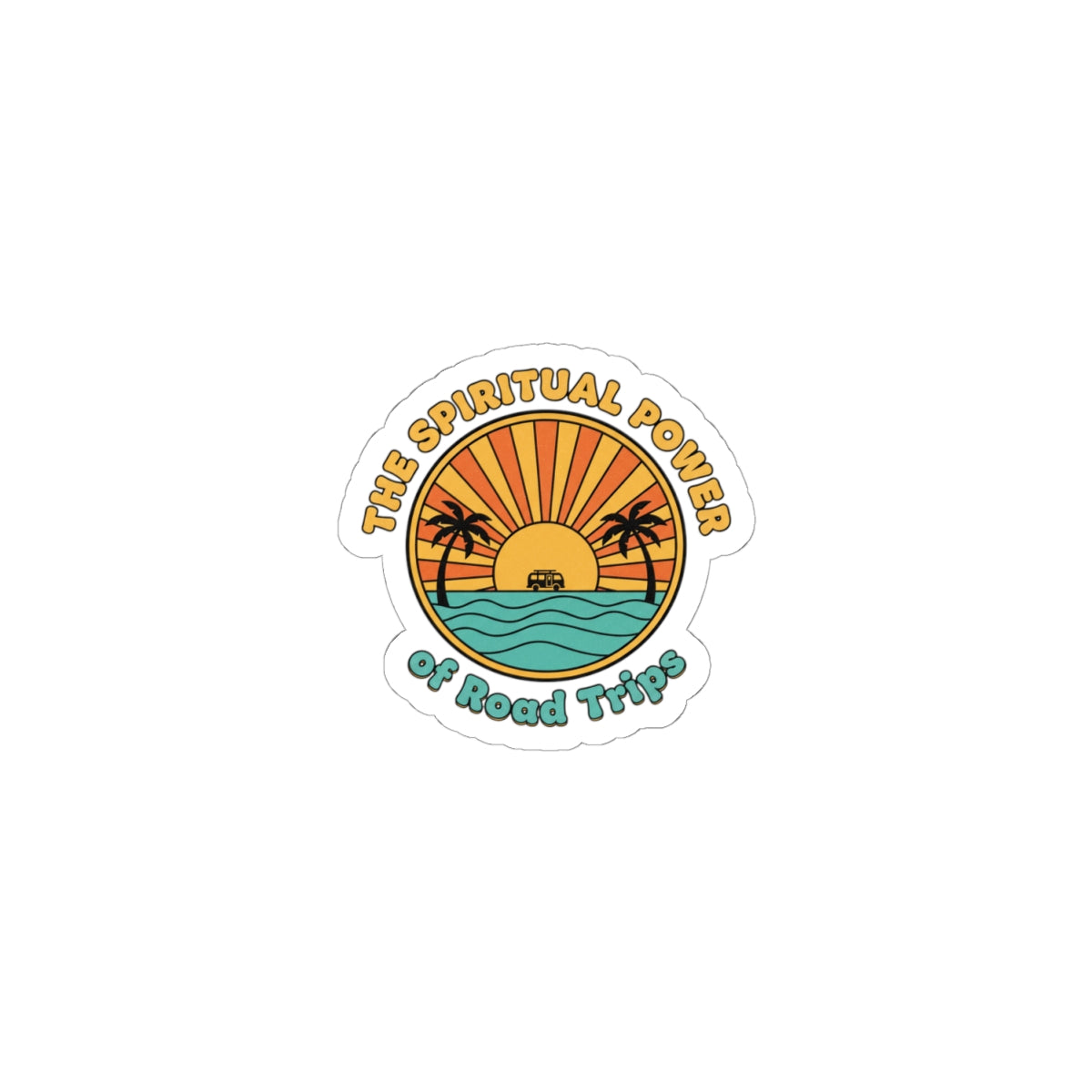Spiritual Power of Road Trips Sticker | 70s Sunset Retro Palm Vintage