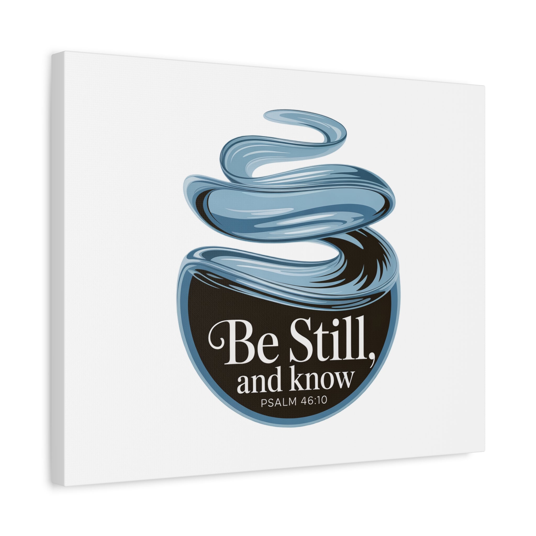 Be Still & Know Canvas Wall Art — Minimal Heart Quote Stretched Matte Canvas
