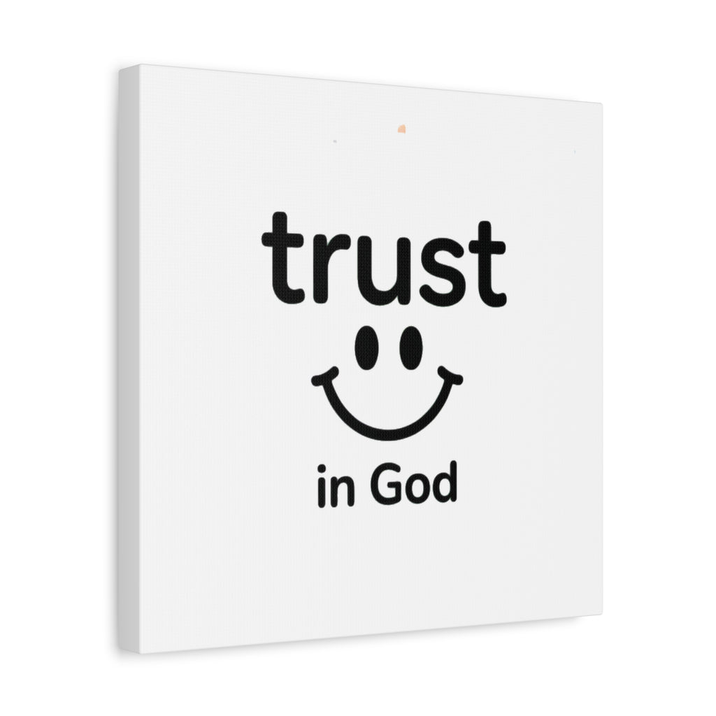 Trust in God Canvas Wall Art — Minimal Heart Quote Stretched Matte Canvas
