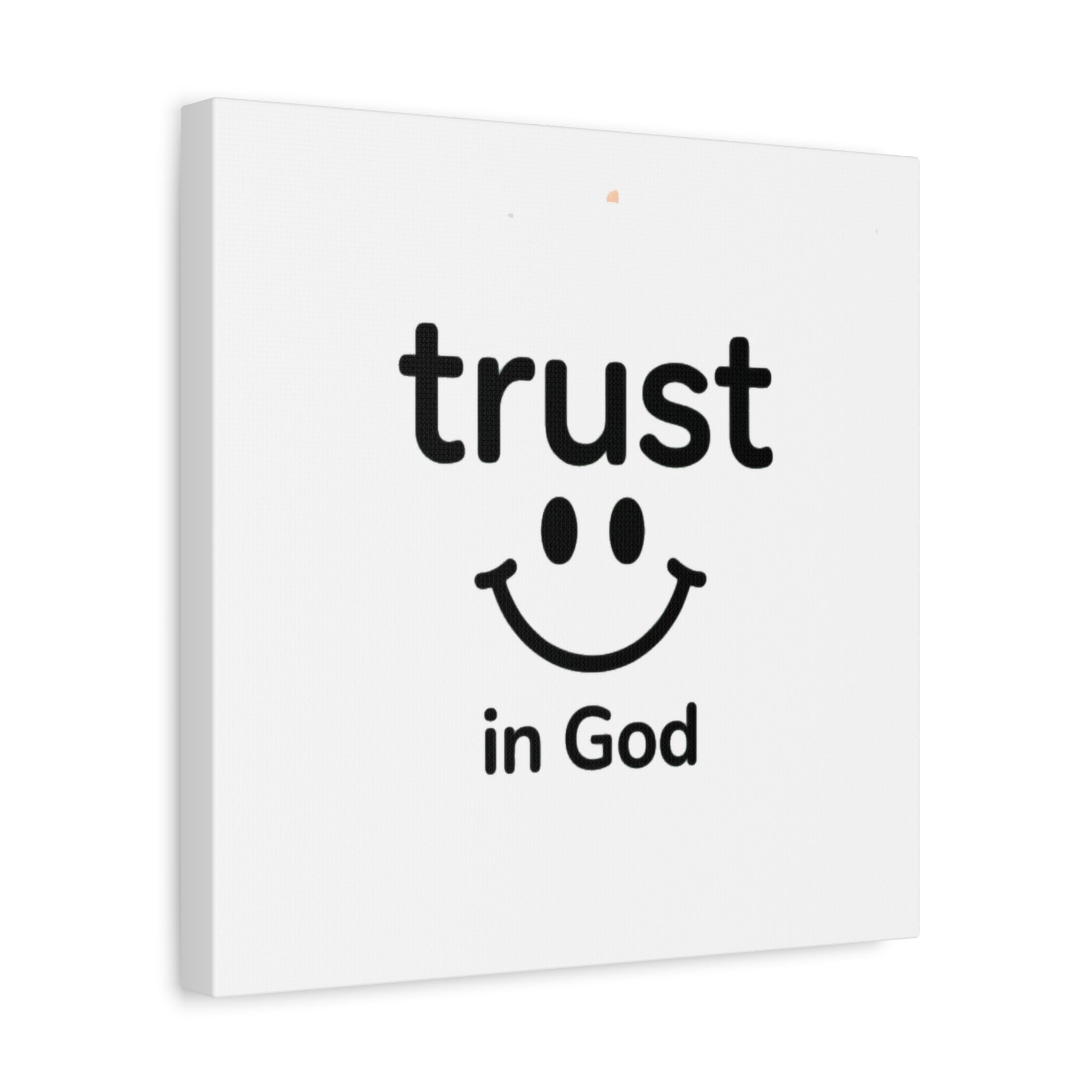 Trust in God Canvas Wall Art — Minimal Heart Quote Stretched Matte Canvas