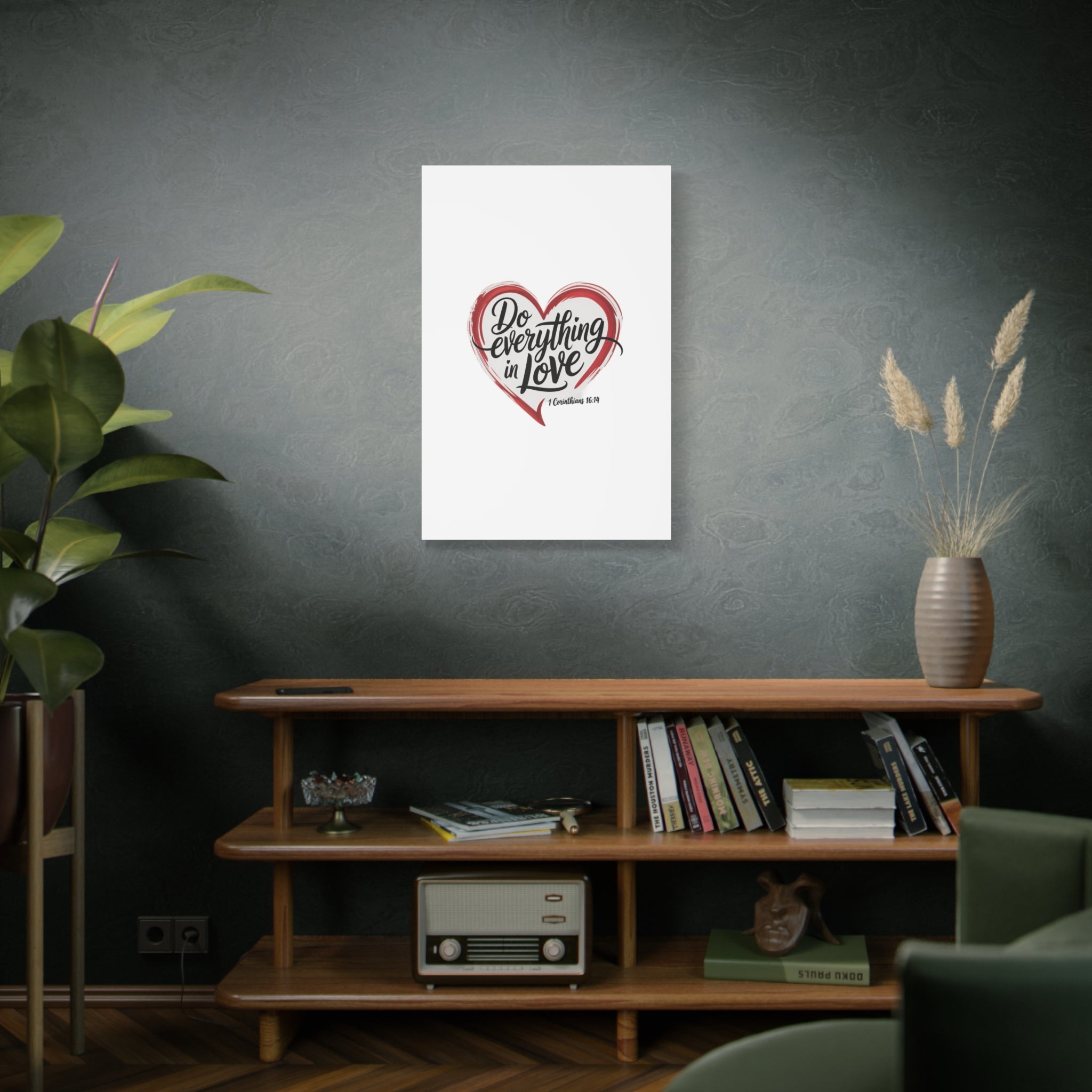 Do Everything in Love Heart Canvas — Stretched Matte Wall Art